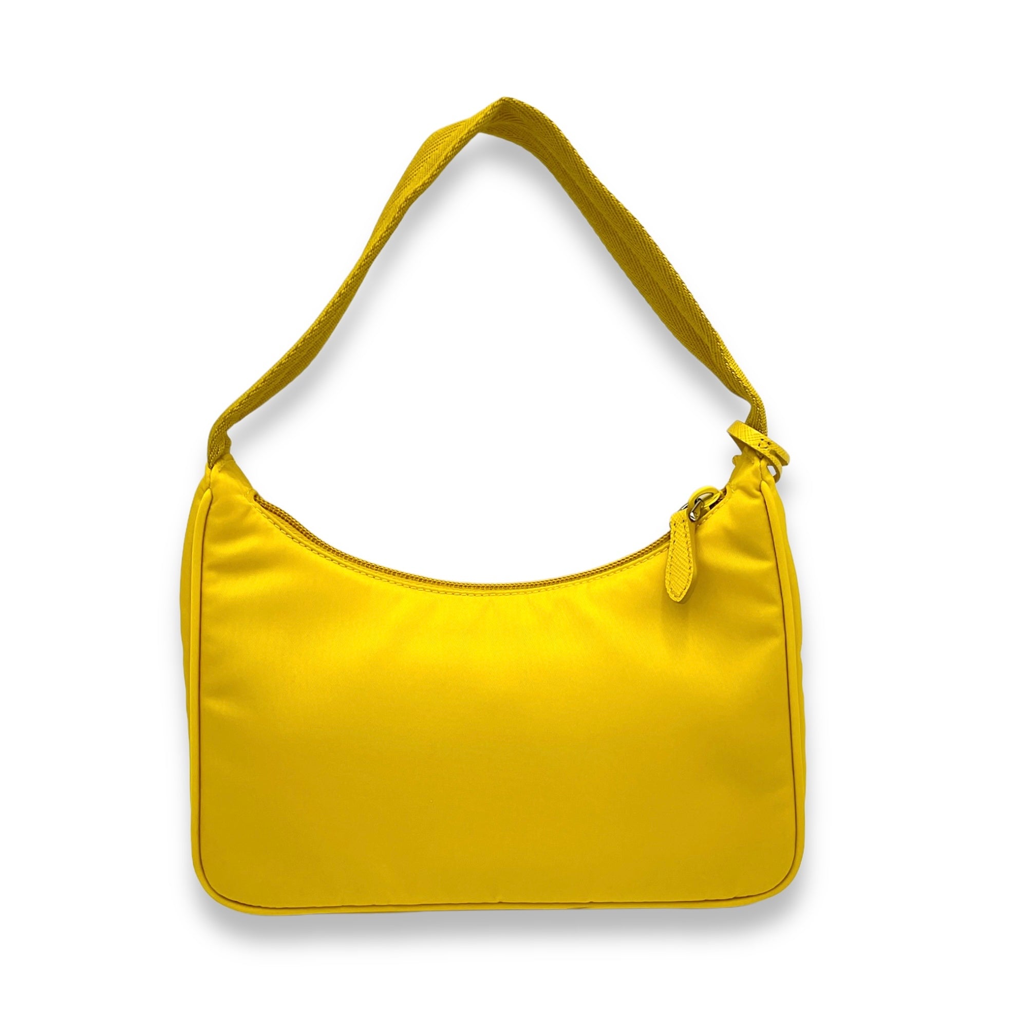 Re-Edition 2000 Yellow Shoulder Bag in Re-Nylon, Silver hardware - Image 2