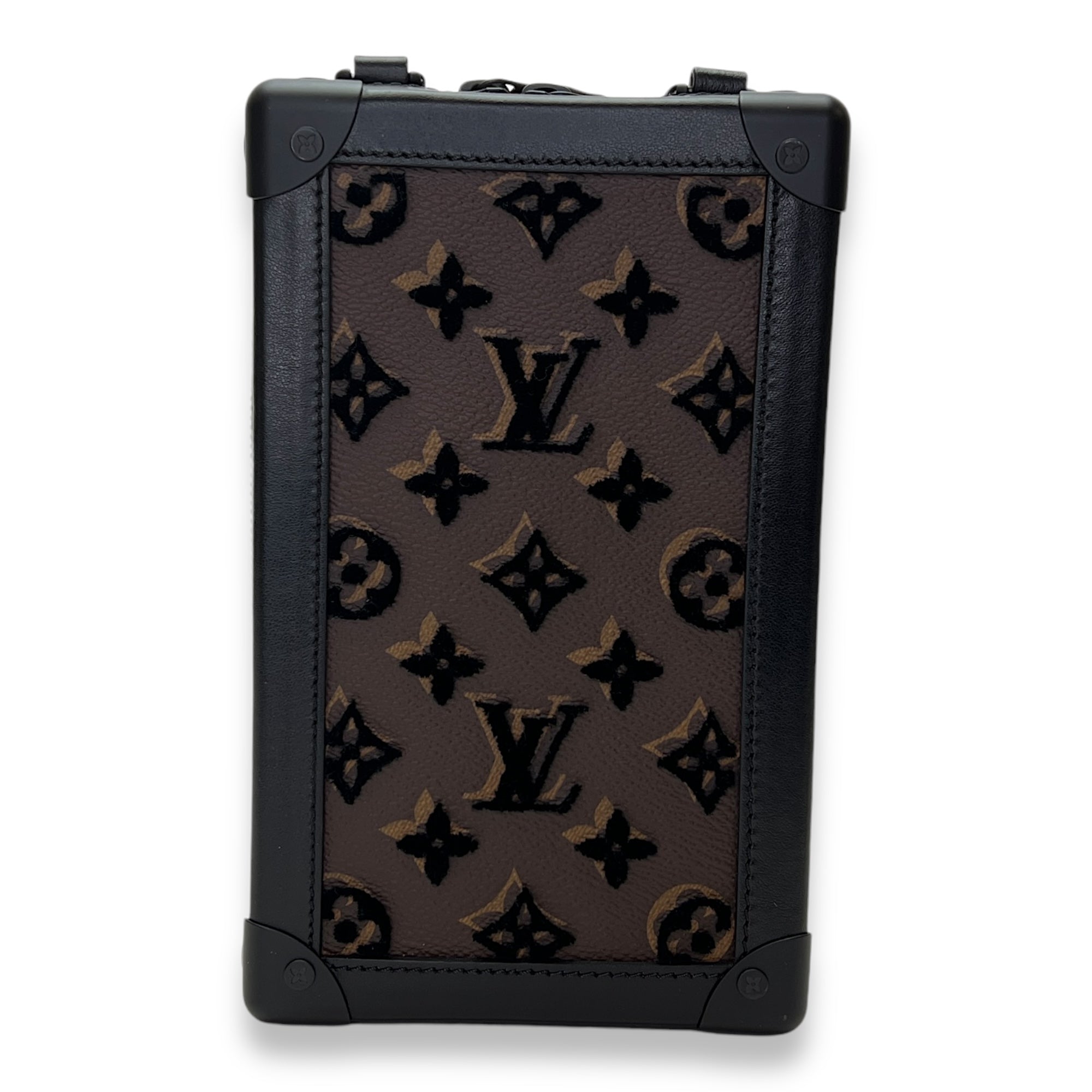 Vertical Soft Trunk Crossbody bag in Monogram Coated Canvas, Lacquered Metal Hardware - Image 2