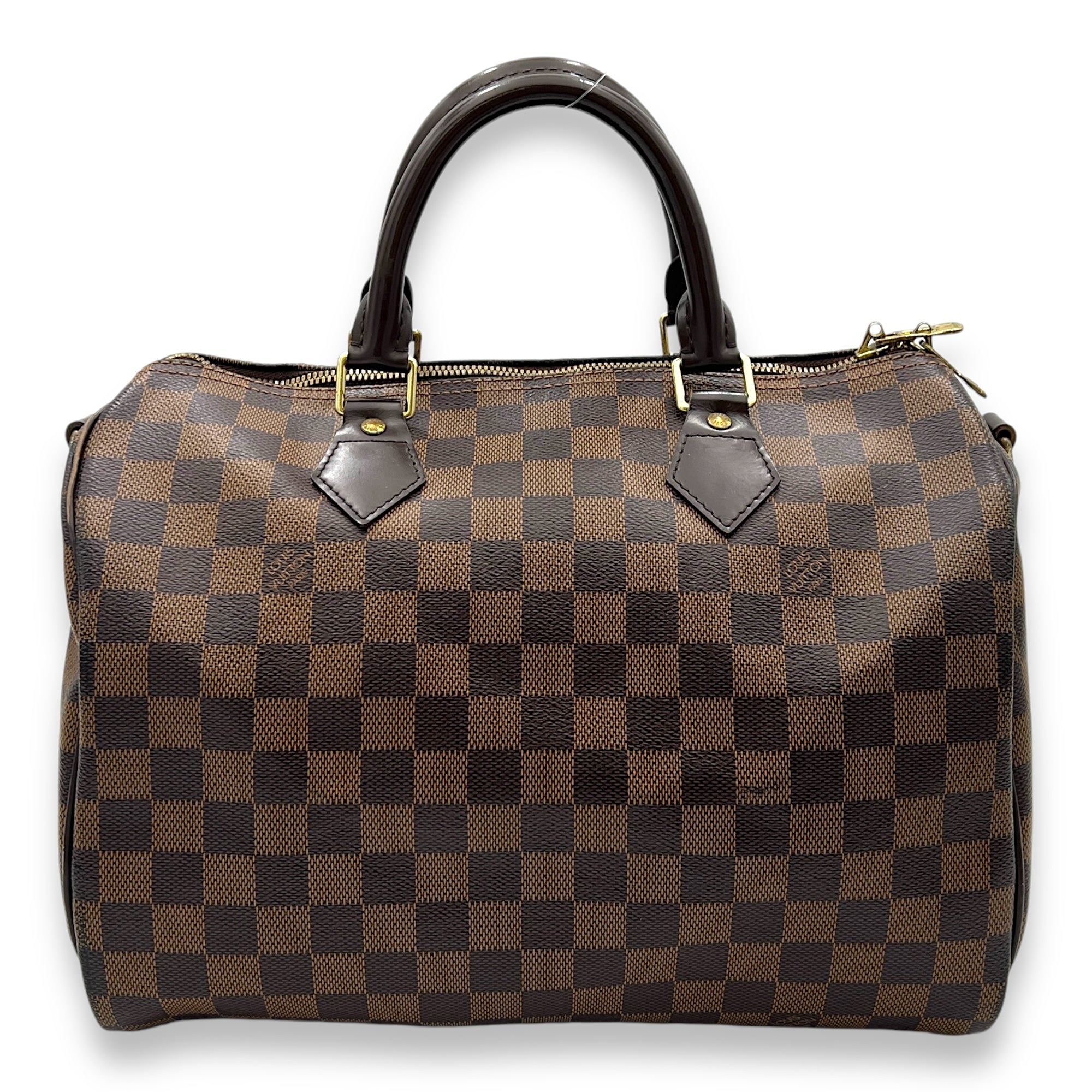 Speedy Bandouliere 30 Damier Ebene Top Handle Bag in Coated Canvas, Gold hardware - Image 2
