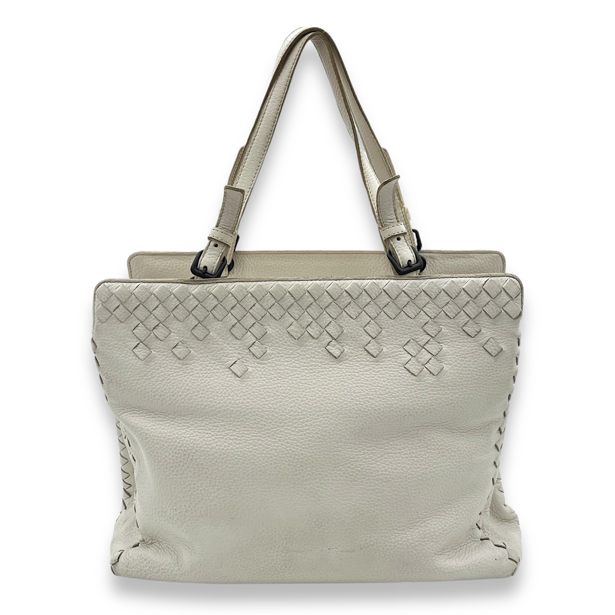 Intreciatto Top handle bag in Intrecciato leather, Ruthenium Hardware - Image 2