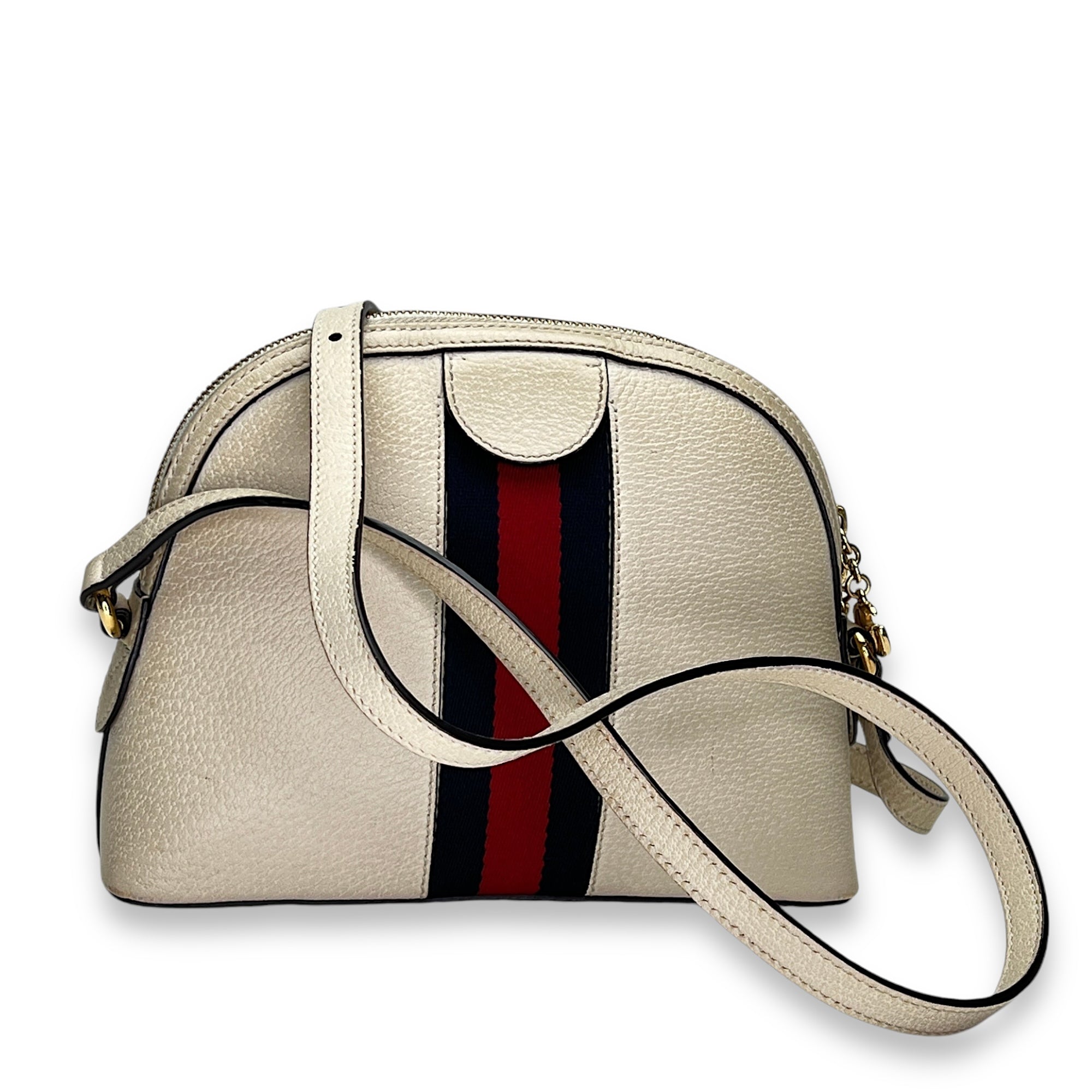Ophidia Small Crossbody bag in Calfskin, Gold Hardware - Image 2