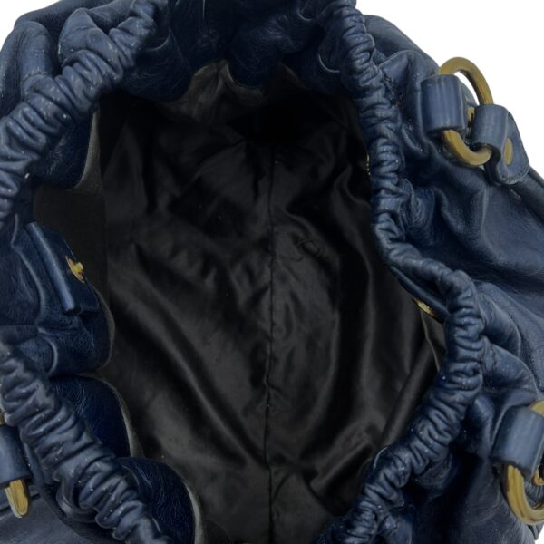 Vitello Lux Blue Top Handle Bag in Distressed Leather, Gold hardware - Image 13