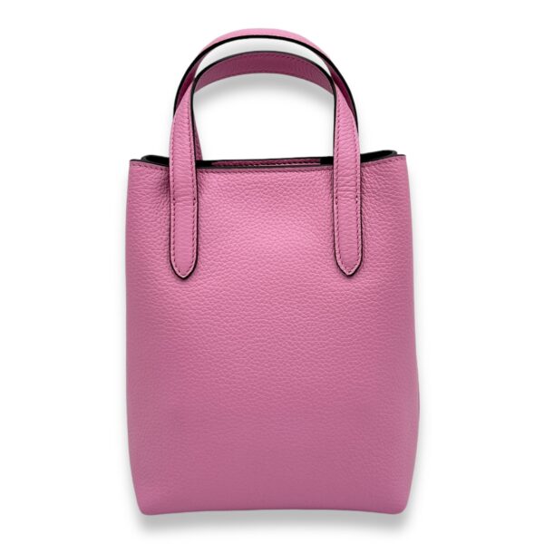 Top Handle Bag Mini Pink in Calfskin, Gold hardware - Image 2
