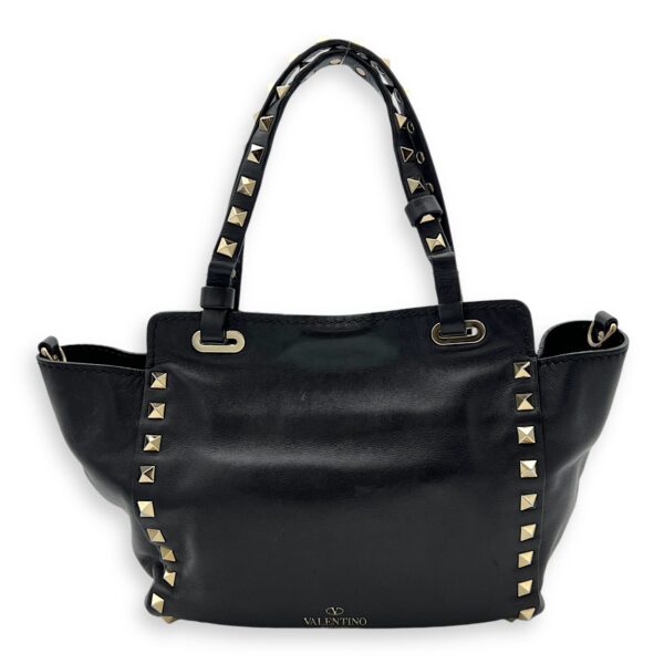 Rockstud Top handle bag in Calfskin, Silver Hardware - Image 2