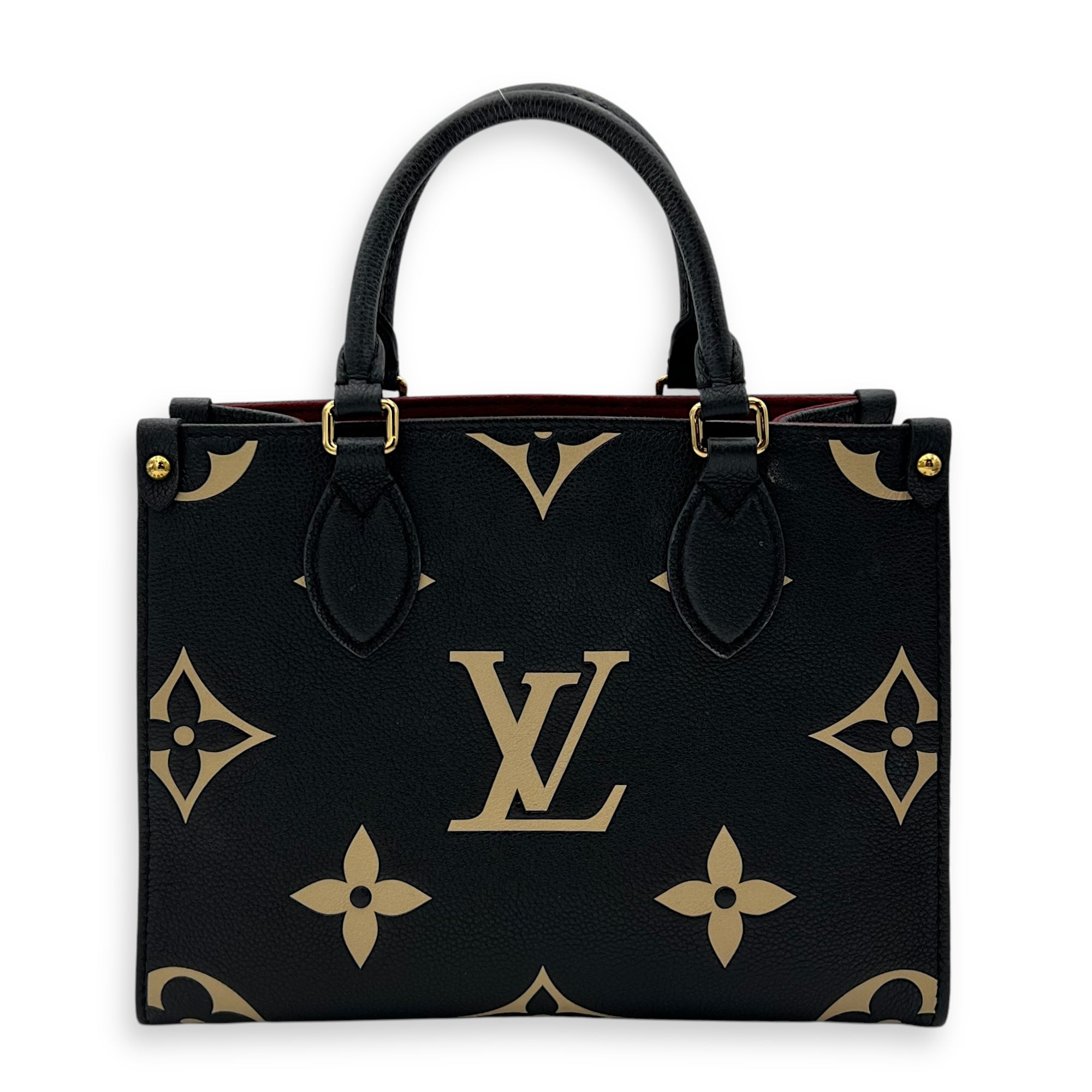 OnTheGo PM Black Top Handle Bag in Monogram Empreinte Leather, Gold hardware - Image 2