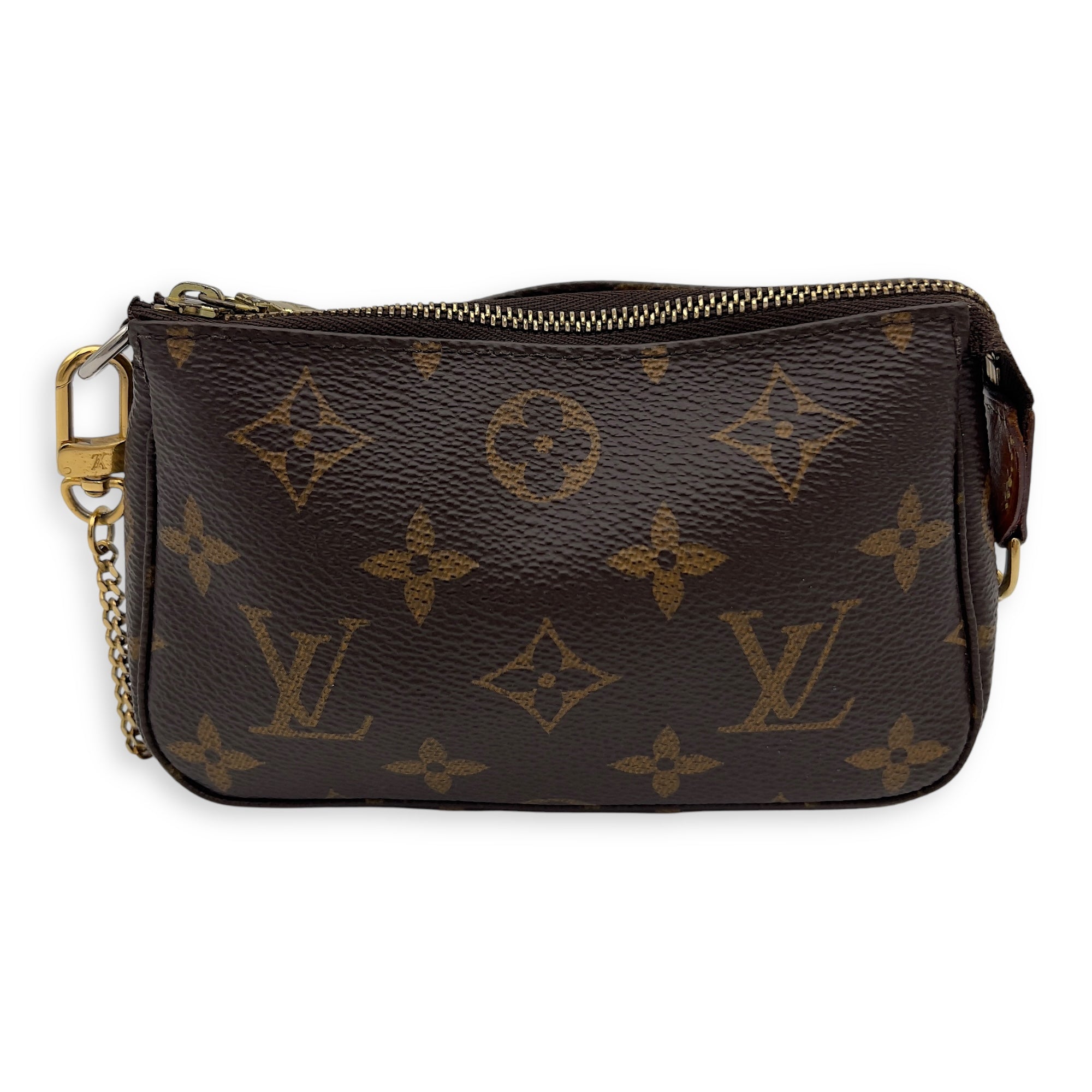 Pochette Top Handle Bag Super Mini Brown in Monogram Coated Canvas, Gold hardware - Image 2
