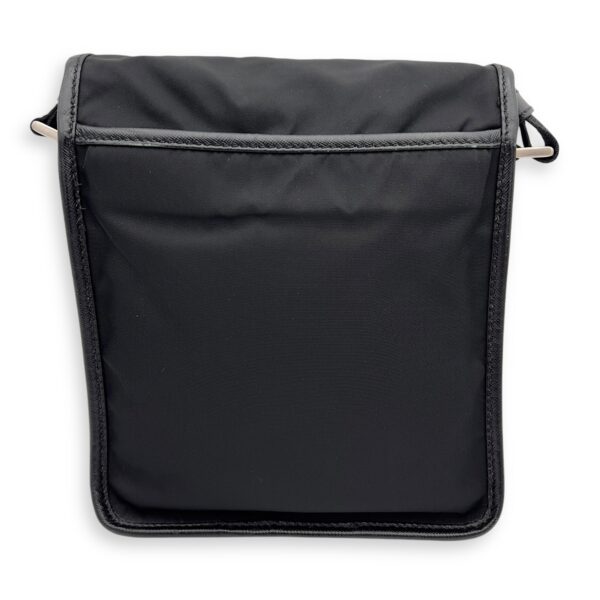 Logo Black Crossbody Bag in Nylon, Silver hardware - Image 2