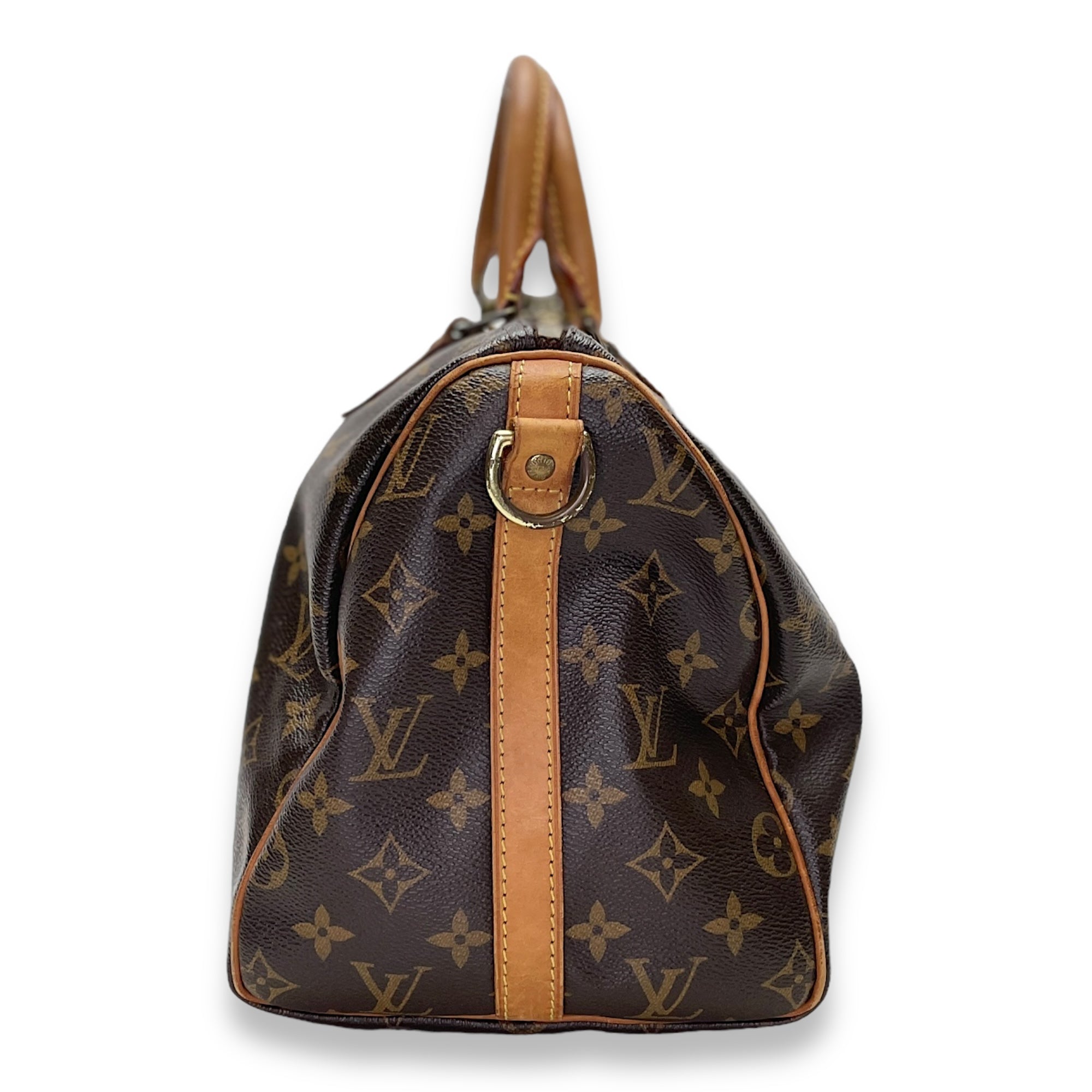 Speedy Bandouliere 30 Brown Top Handle Bag in Monogram Coated Canvas, Gold hardware - Image 3