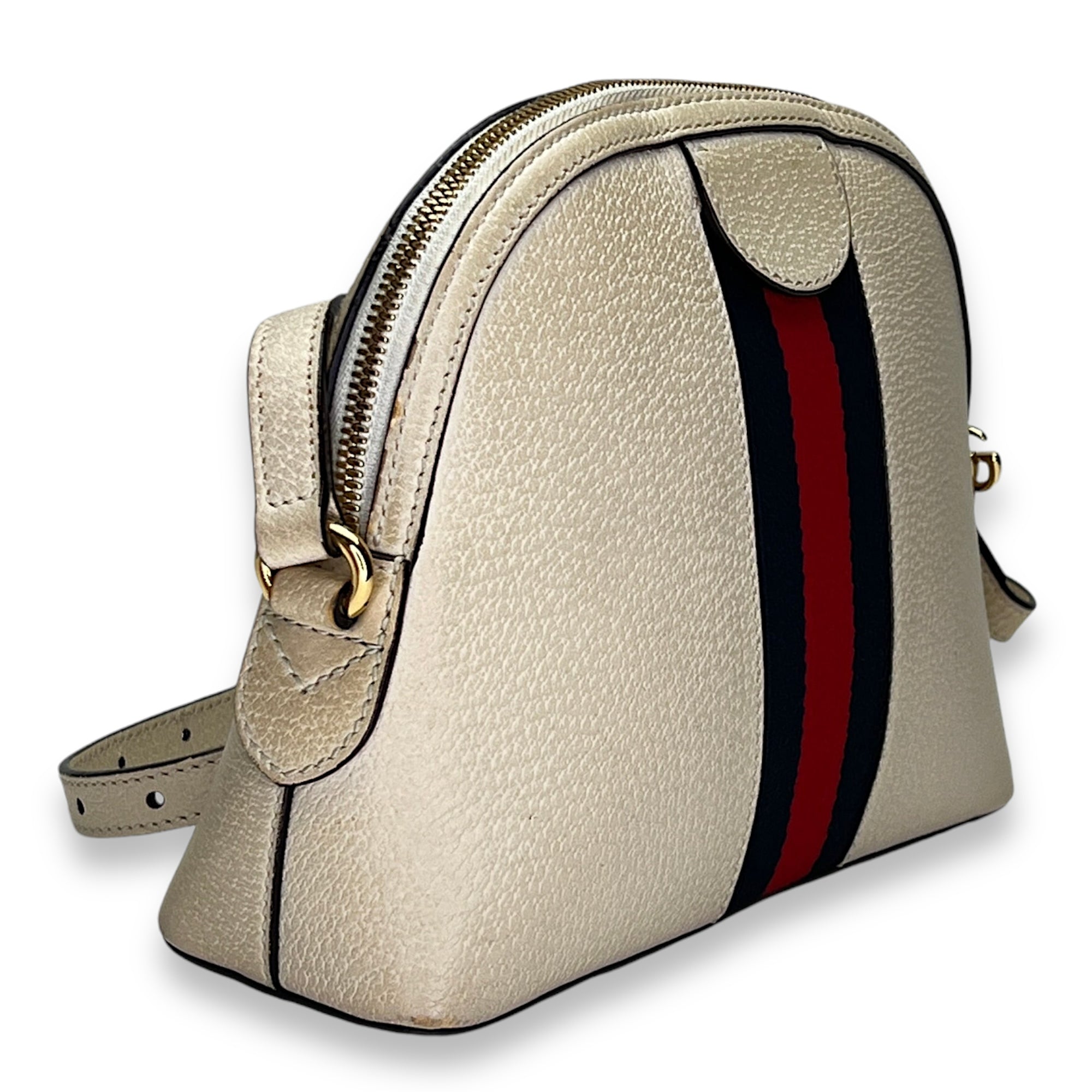Ophidia Small Crossbody bag in Calfskin, Gold Hardware - Image 3