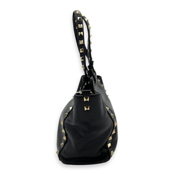 Rockstud Top handle bag in Calfskin, Silver Hardware - Image 3