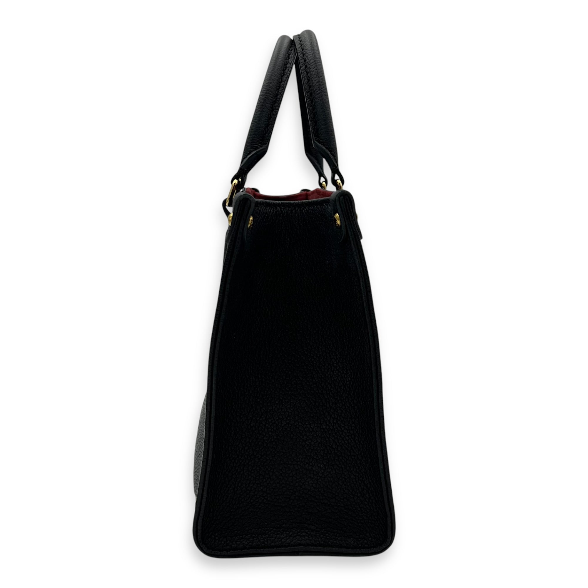OnTheGo PM Black Top Handle Bag in Monogram Empreinte Leather, Gold hardware - Image 3