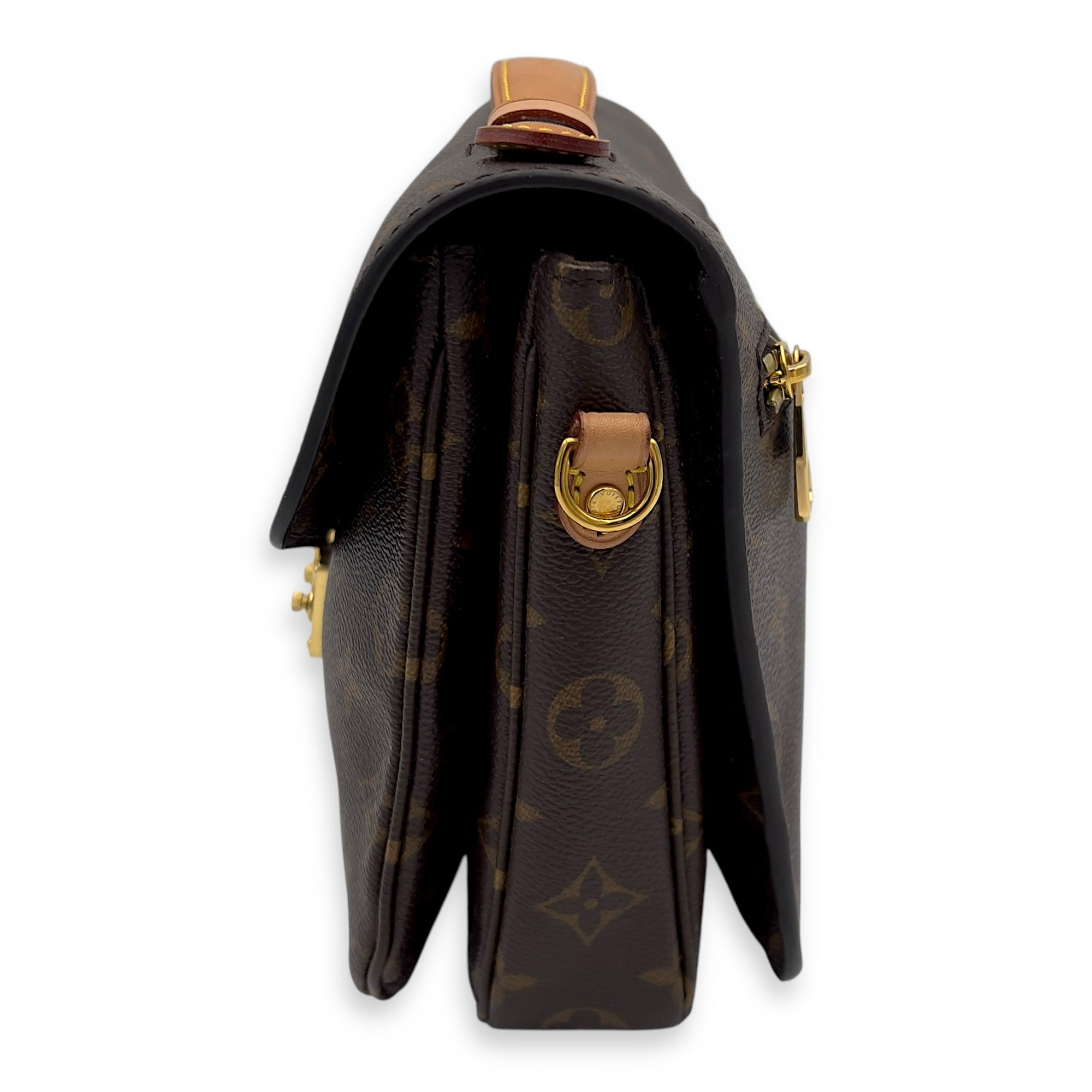 Metis Top Handle Bag Brown in Monogram Coated Canvas, Gold hardware - Image 3