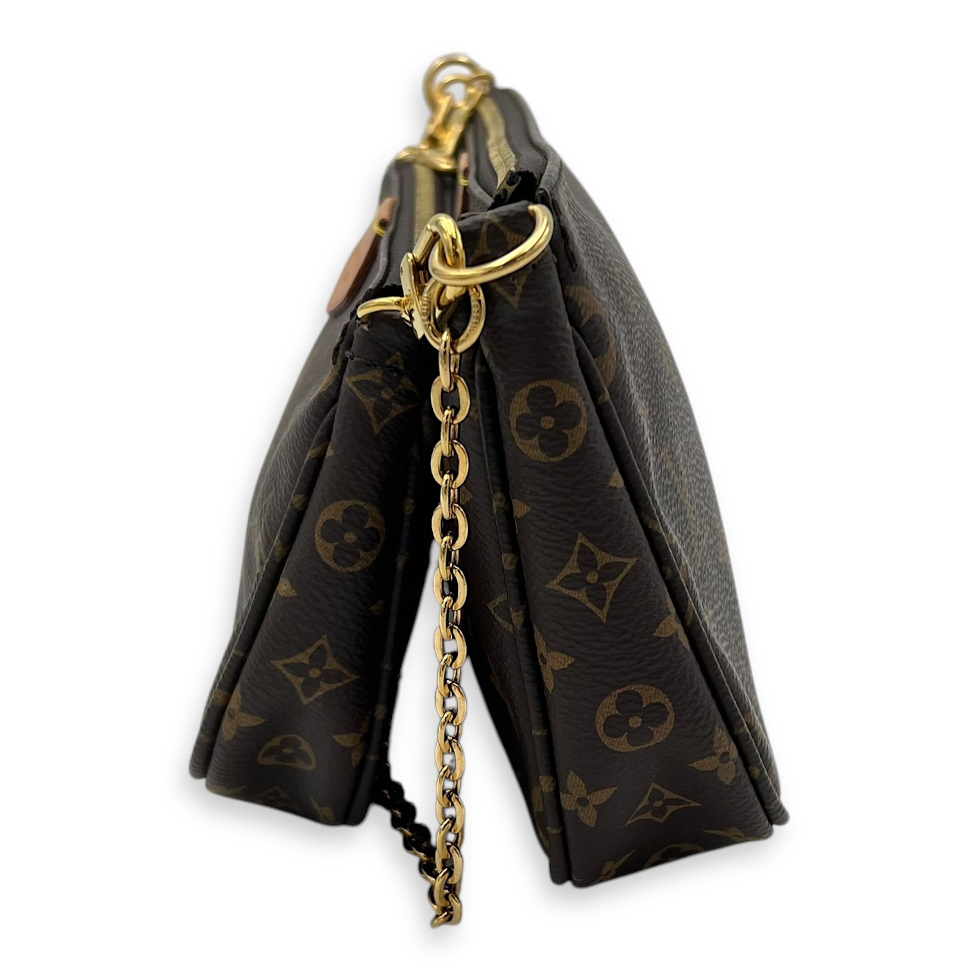 Multi-Pochette Accessoires Crossbody Bag Brown in Monogram Coated Canvas, Gold hardware - Image 3