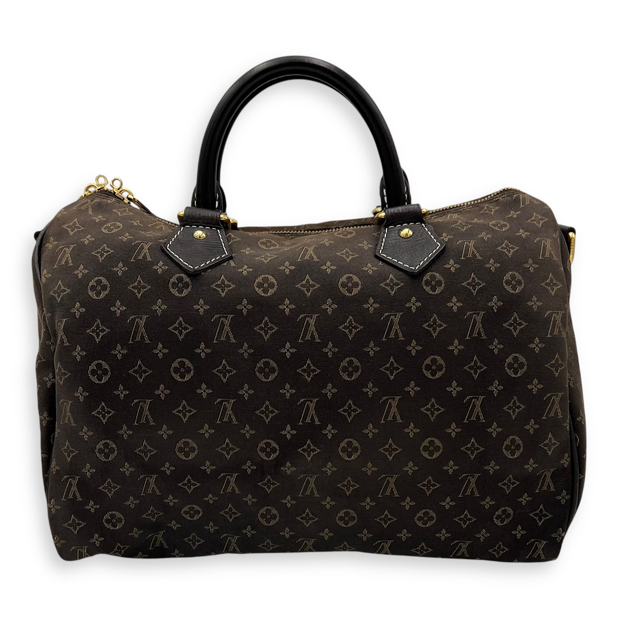Speedy Bandouliere Monogram Mini Lin Top Handle Bag in Jacquard, Gold hardware - Image 2