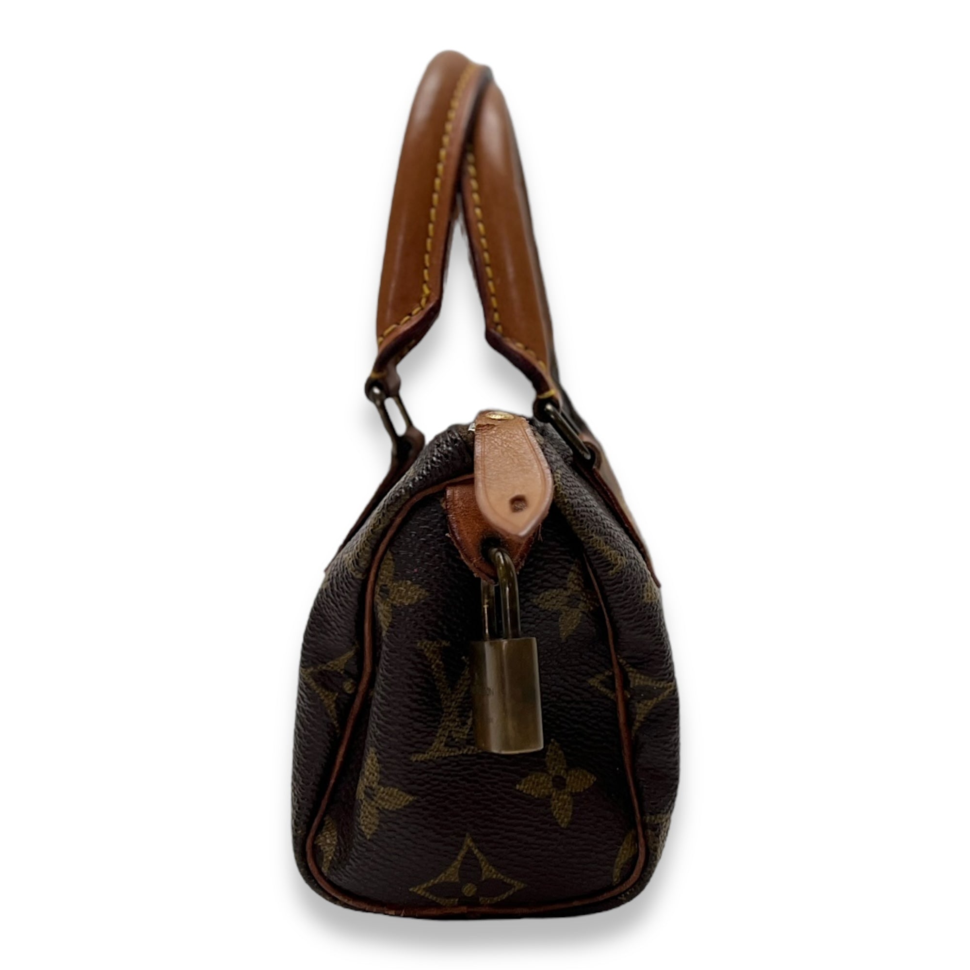Speedy Top handle Bag Nano Brown in Monogram Coated Canvas , Gold Hardware - Image 4