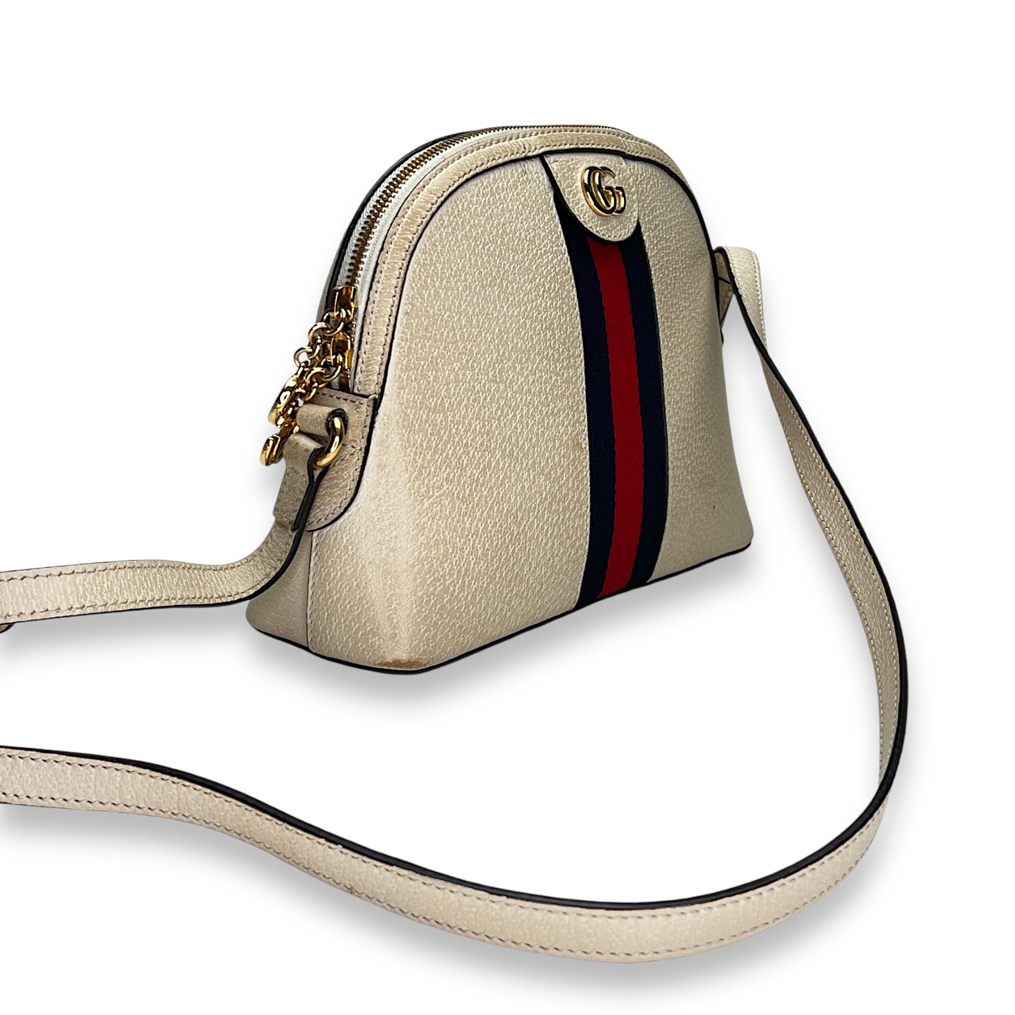 Ophidia Small Crossbody bag in Calfskin, Gold Hardware - Image 4