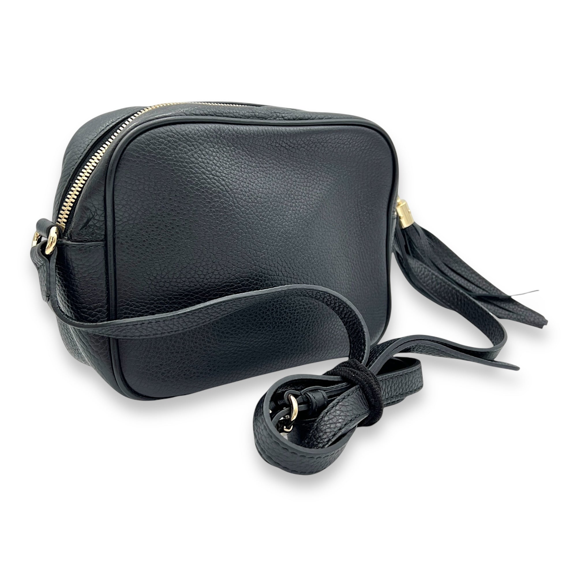 Soho Black Crossbody Bag in Calfskin, Gold hardware - Image 4