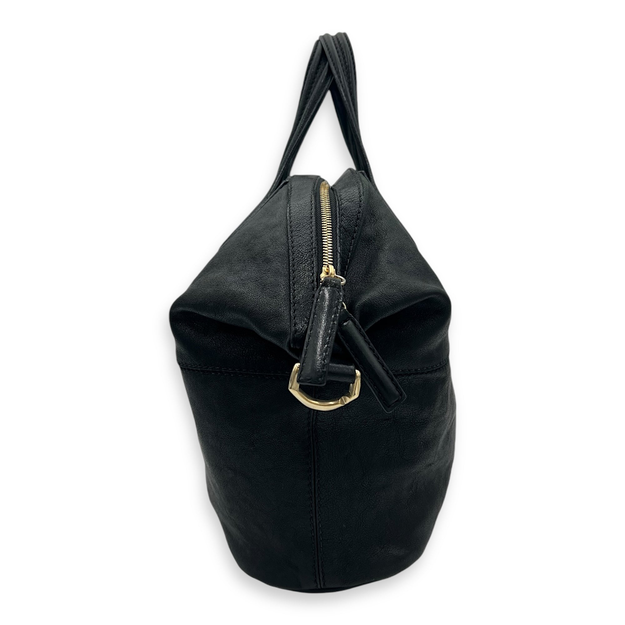 Nightingale Black Top Handle Bag in Lambskin, Gold hardware - Image 2
