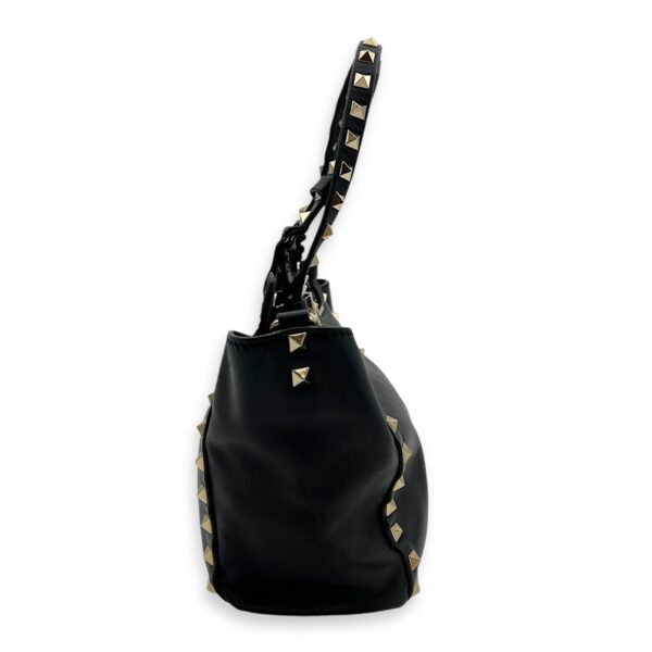 Rockstud Top handle bag in Calfskin, Silver Hardware - Image 4