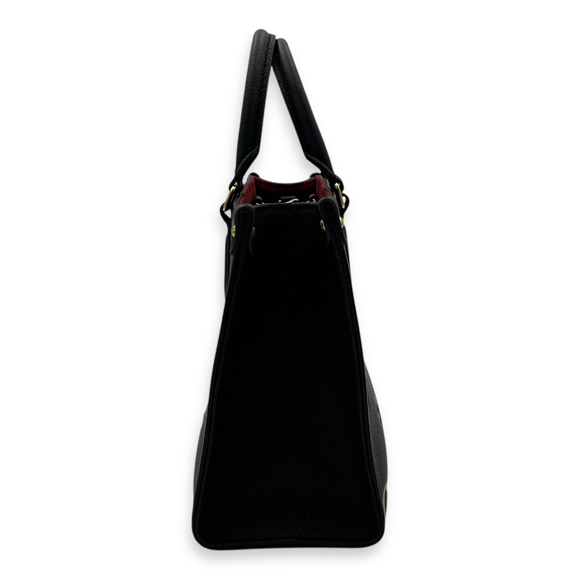 OnTheGo PM Black Top Handle Bag in Monogram Empreinte Leather, Gold hardware - Image 4