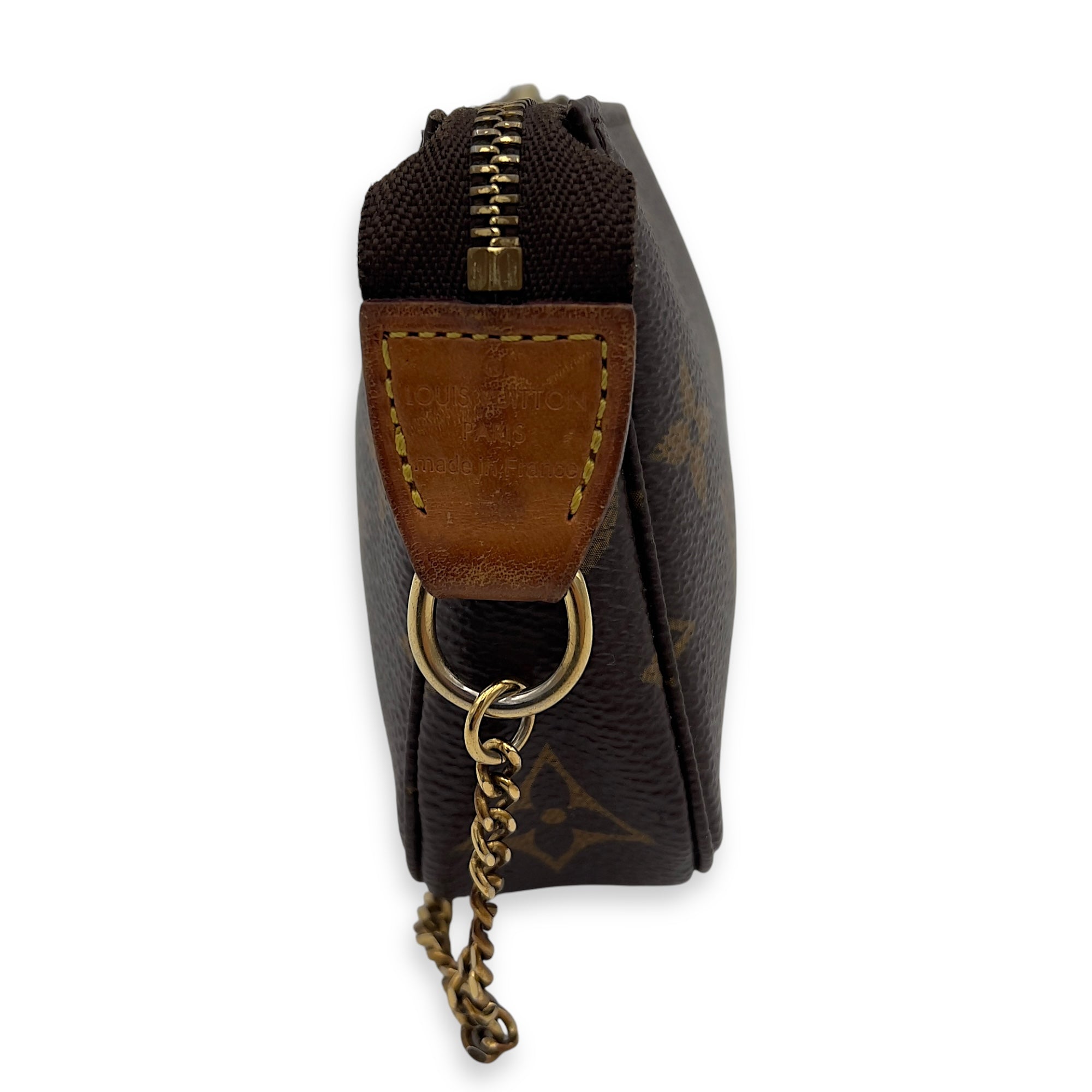 Pochette Top Handle Bag Super Mini Brown in Monogram Coated Canvas, Gold hardware - Image 4