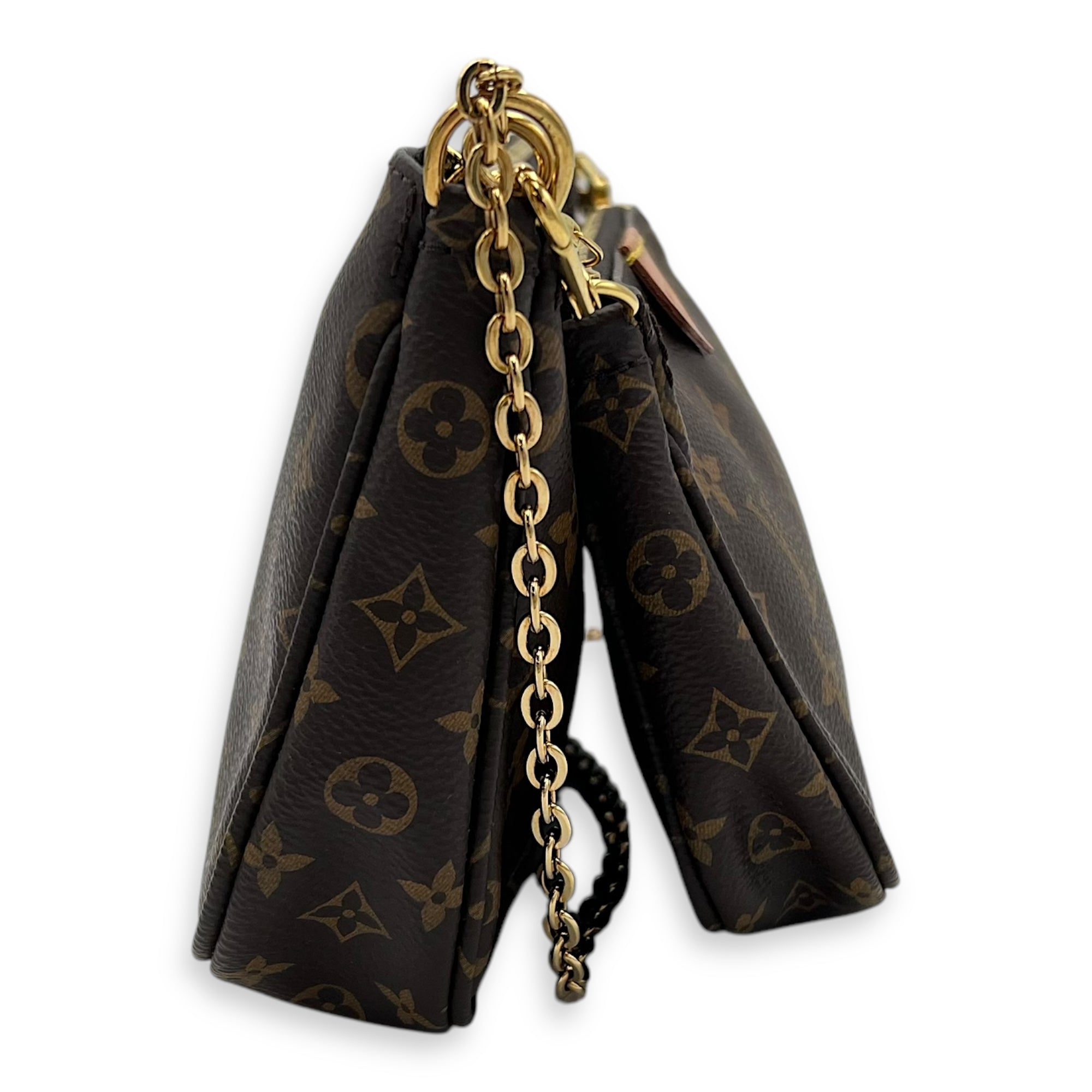 Multi-Pochette Accessoires Crossbody Bag Brown in Monogram Coated Canvas, Gold hardware - Image 4