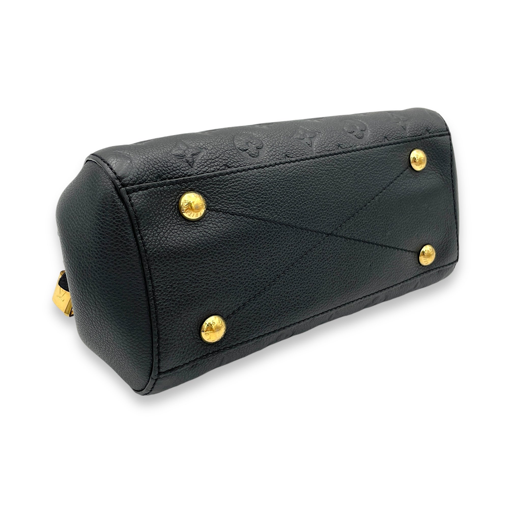 Montaigne Top Handle Bag Black in Empreinte Leather, Gold hardware - Image 6