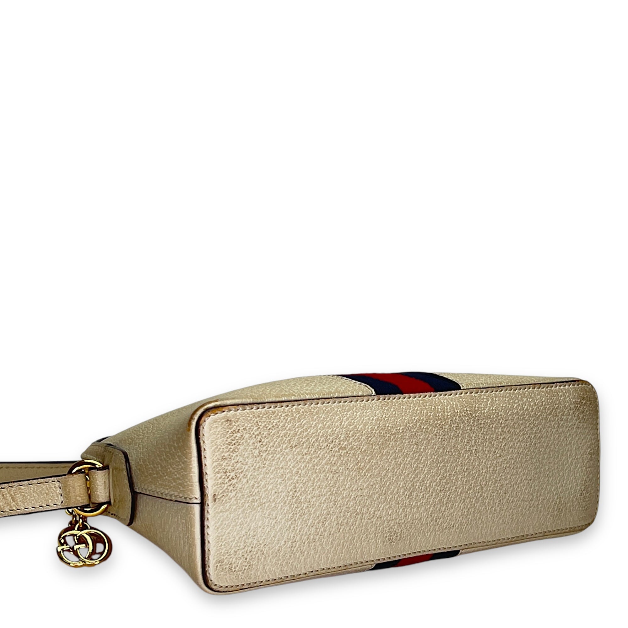 Ophidia Small Crossbody bag in Calfskin, Gold Hardware - Image 5