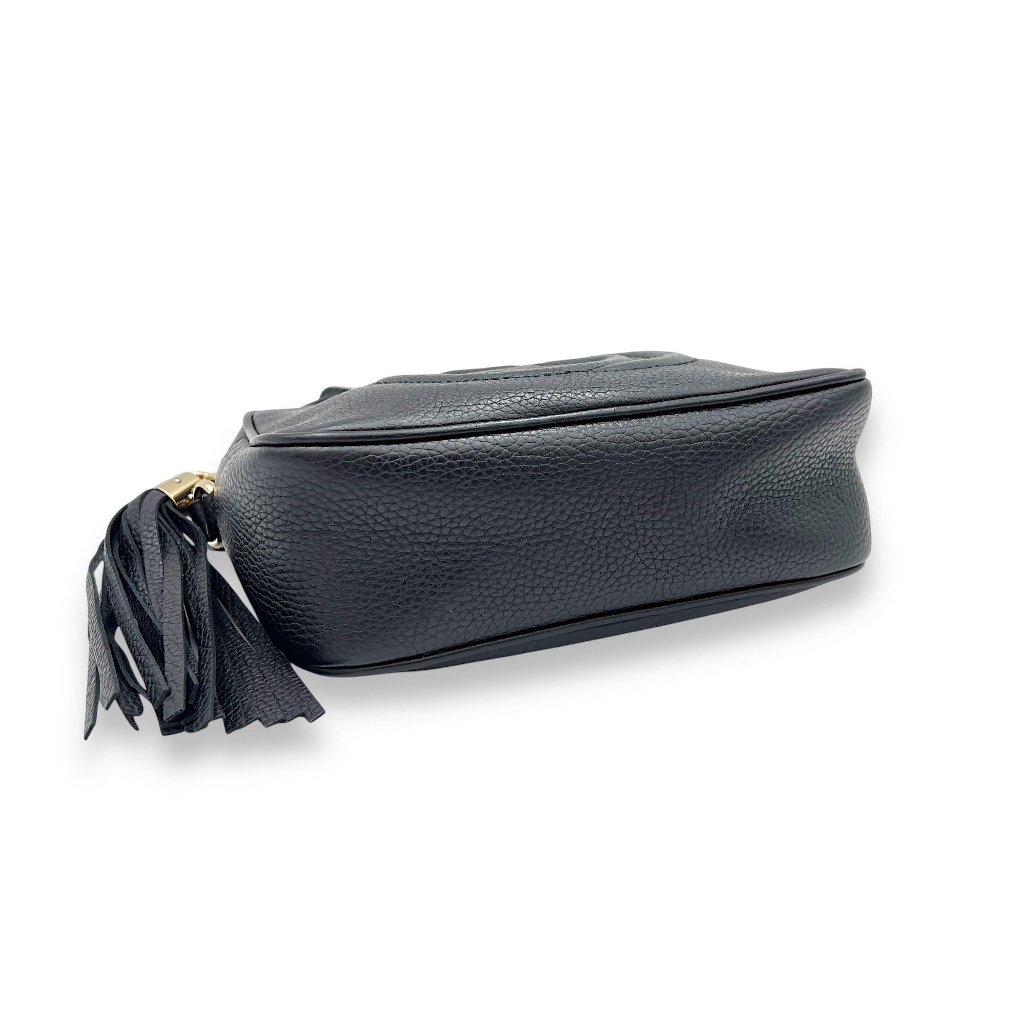 Soho Black Crossbody Bag in Calfskin, Gold hardware - Image 5