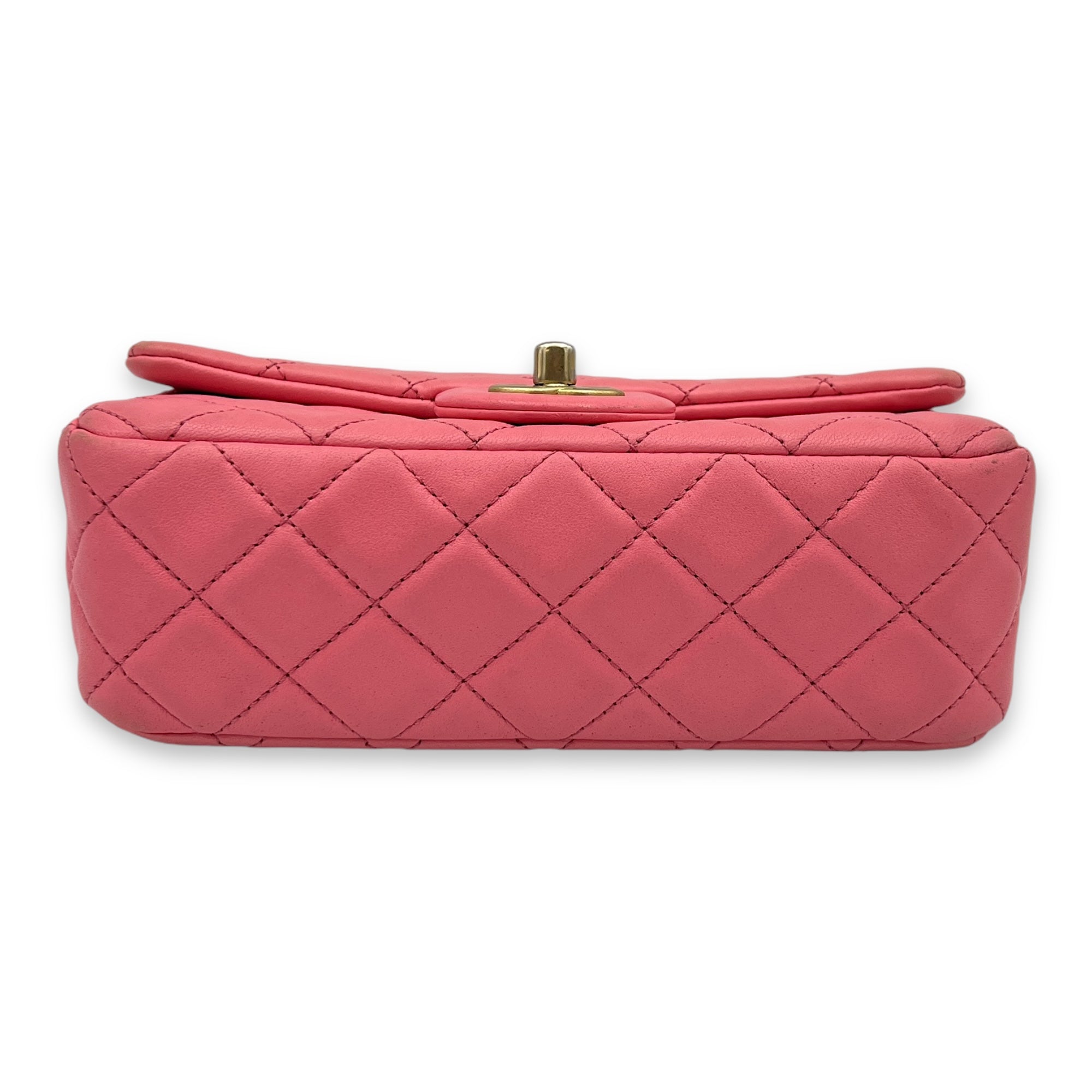 Quilted Pearl Crush Shoulder Bag Pink in Calfskin, Gold hardware - Image 5