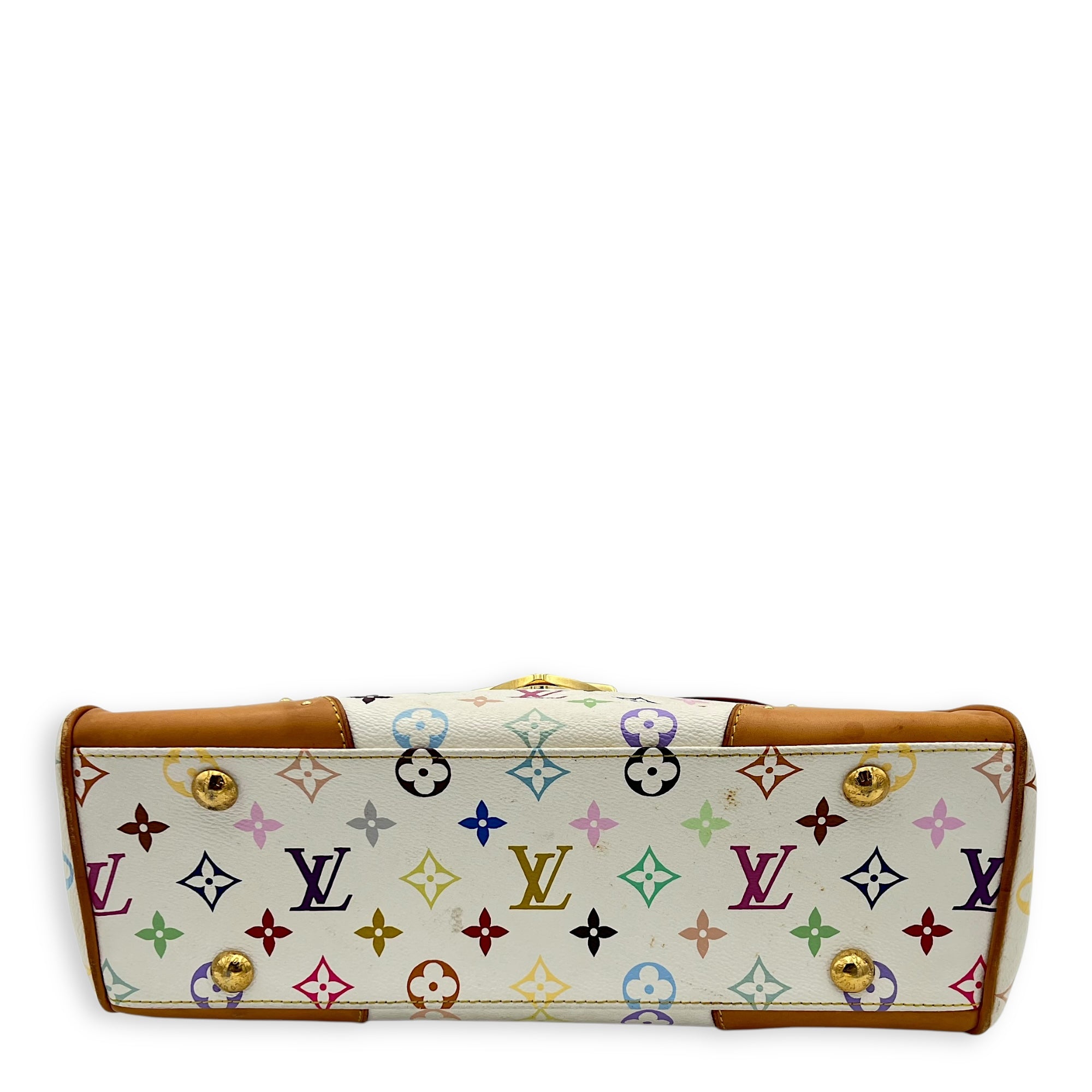 Takashi Murakami Beverly White Shoulder Bag in Coated Canvas, Gold hardware - Image 5
