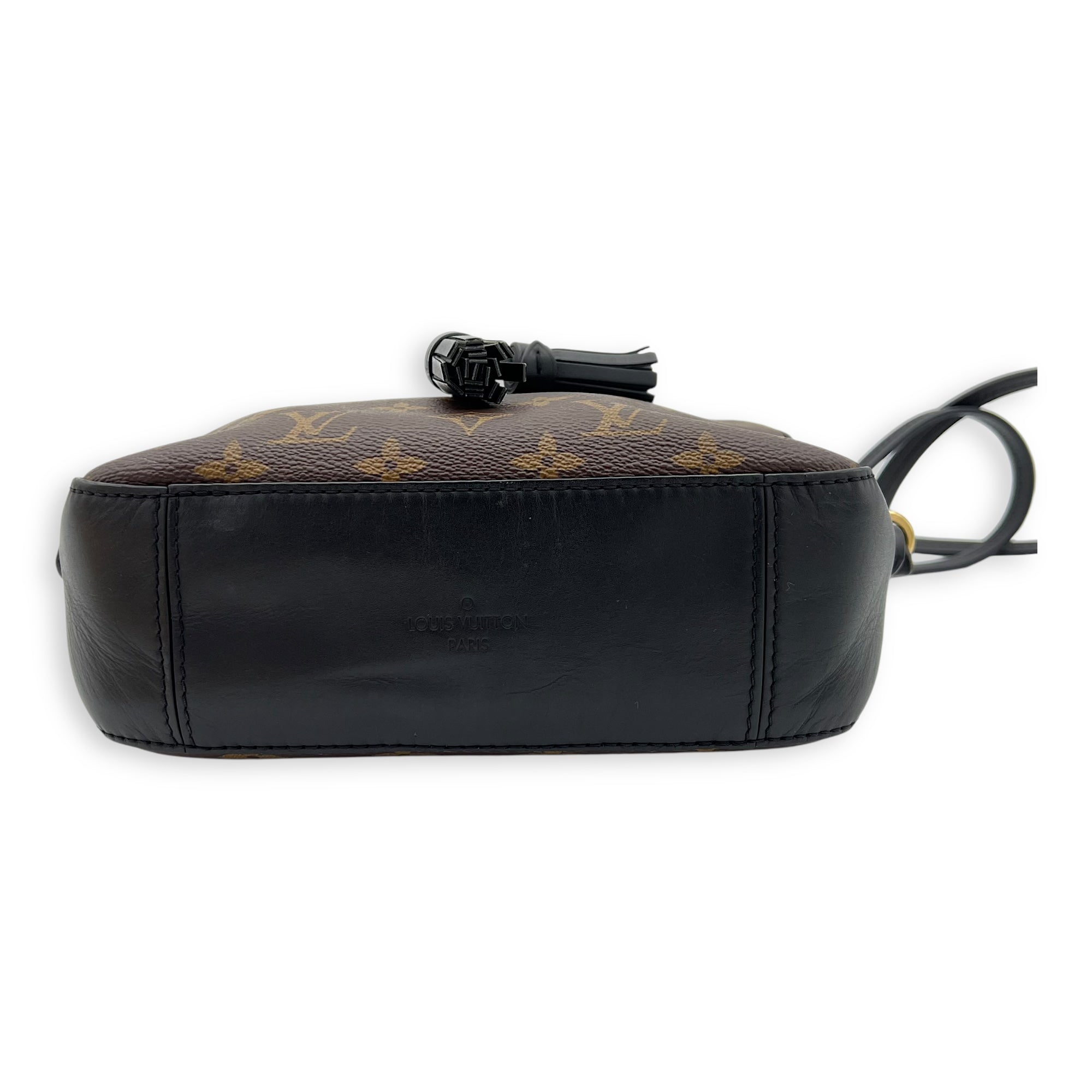 Saintonge Crossbody Bag Small Black in Monogram Coated Canvas, Gold hardware - Image 12