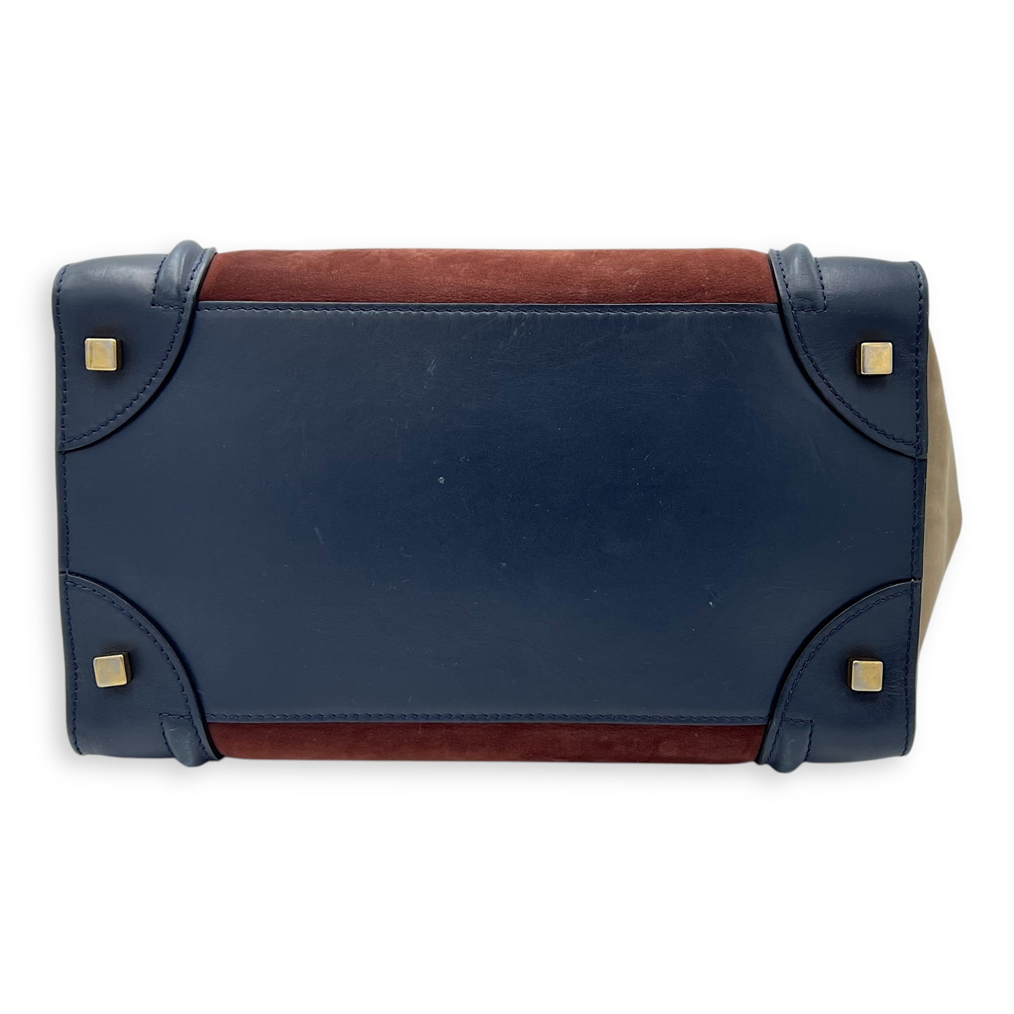 Luggage Mini Multi-colour Top Handle Bag in Suede Leather, Gold hardware - Image 5