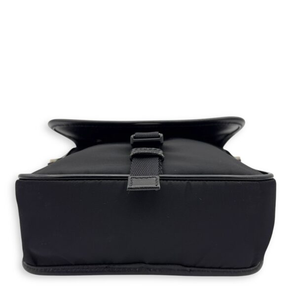 Logo Black Crossbody Bag in Nylon, Silver hardware - Image 9