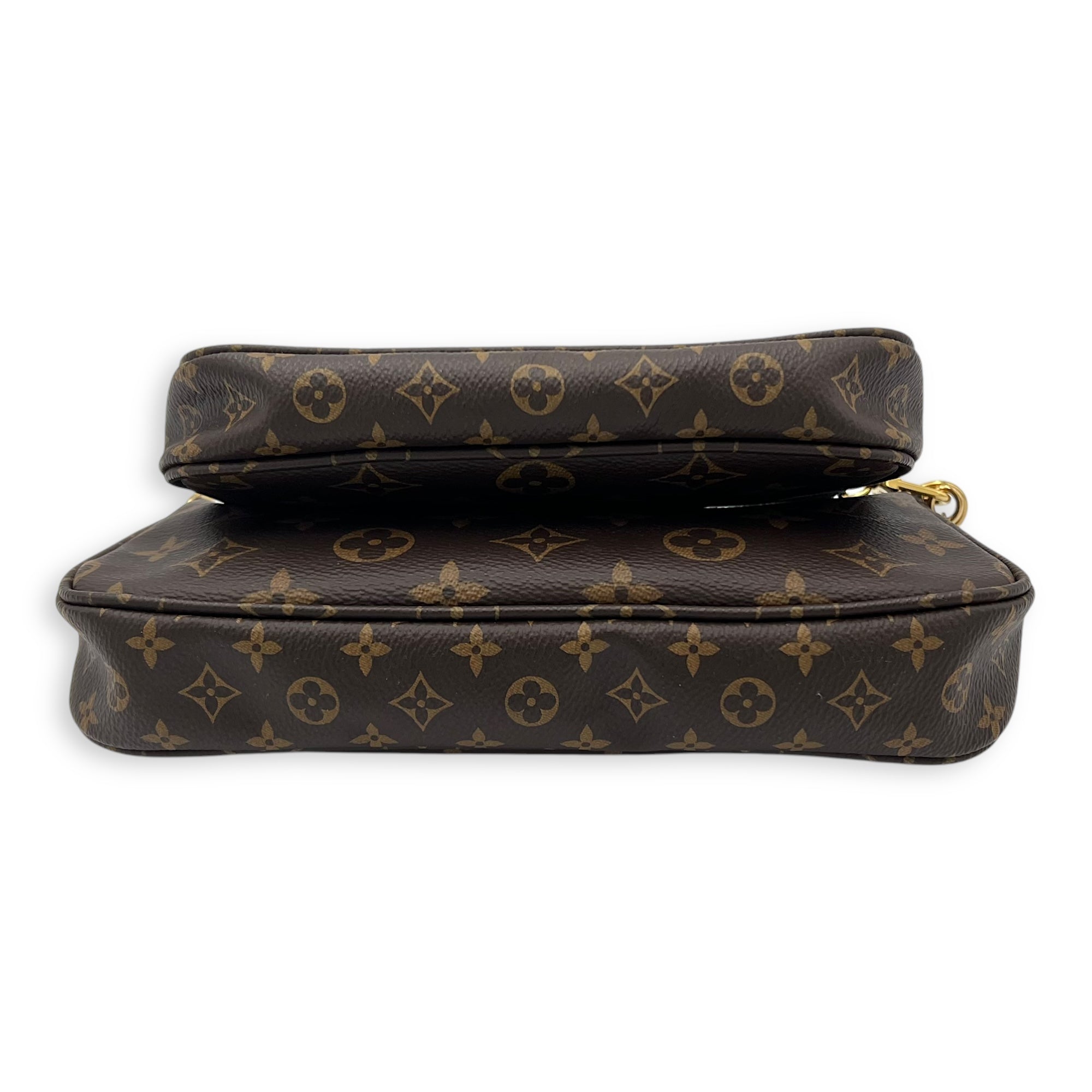 Multi-Pochette Accessoires Crossbody Bag Brown in Monogram Coated Canvas, Gold hardware - Image 5