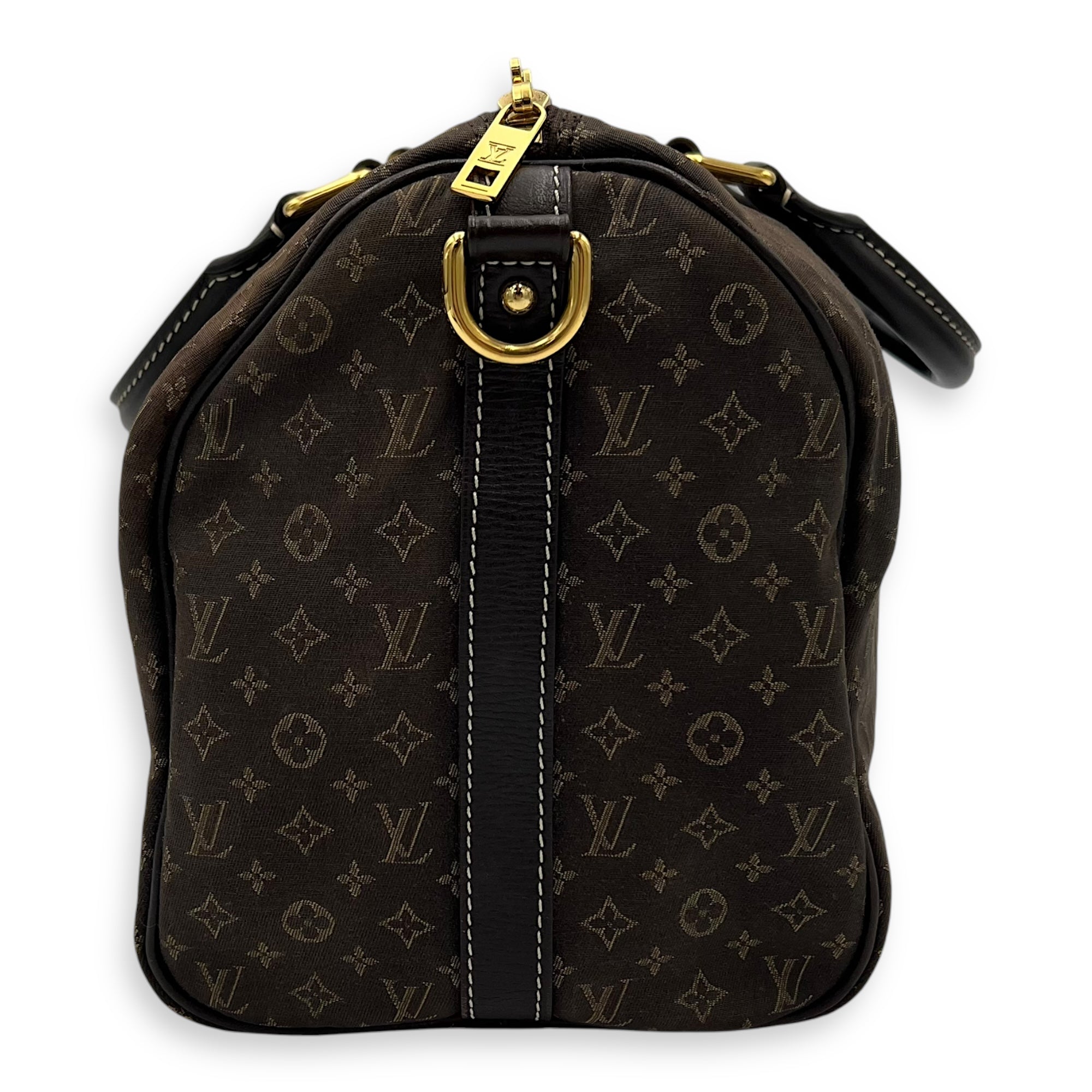 Speedy Bandouliere Monogram Mini Lin Top Handle Bag in Jacquard, Gold hardware - Image 4
