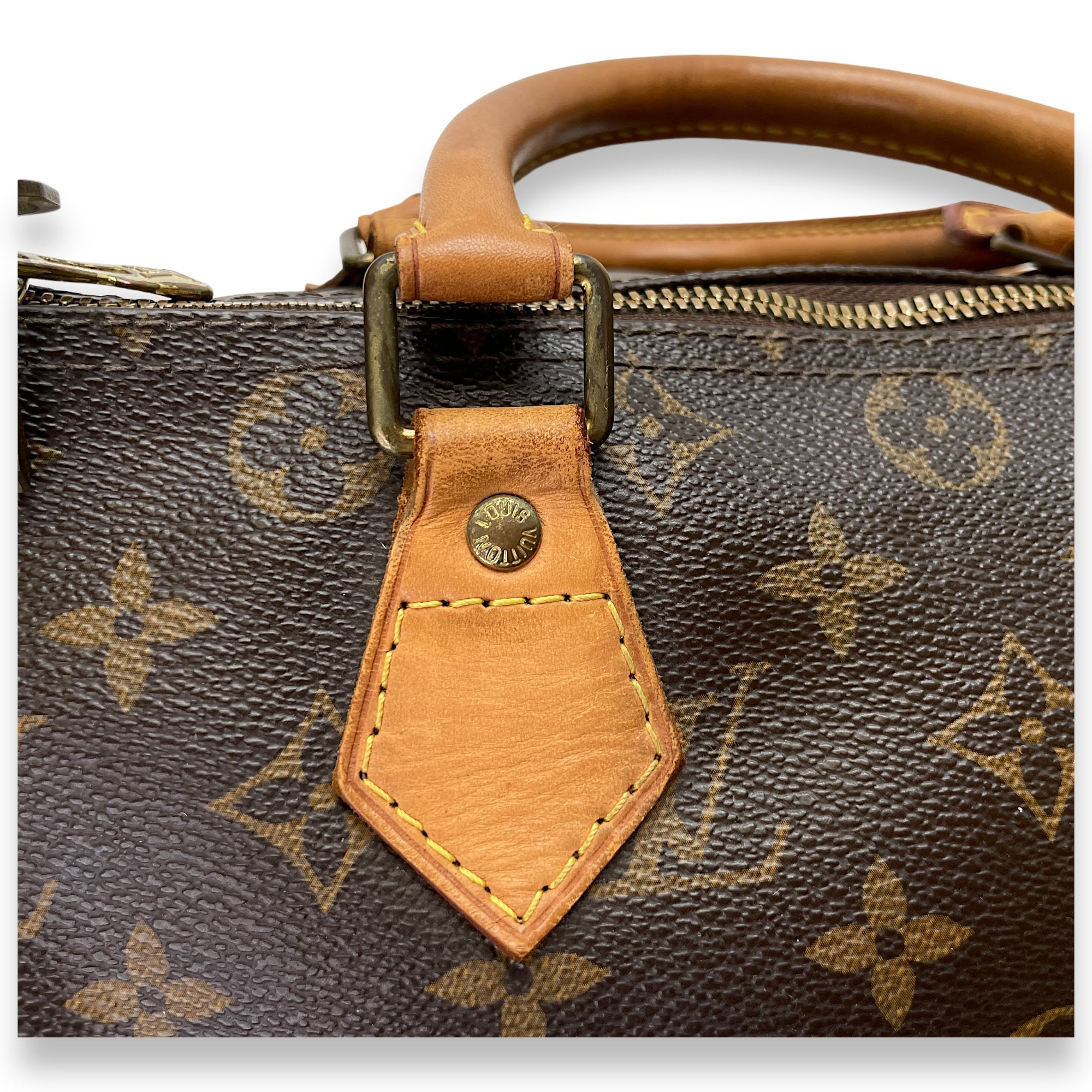 Speedy Bandouliere 30 Brown Top Handle Bag in Monogram Coated Canvas, Gold hardware - Image 6