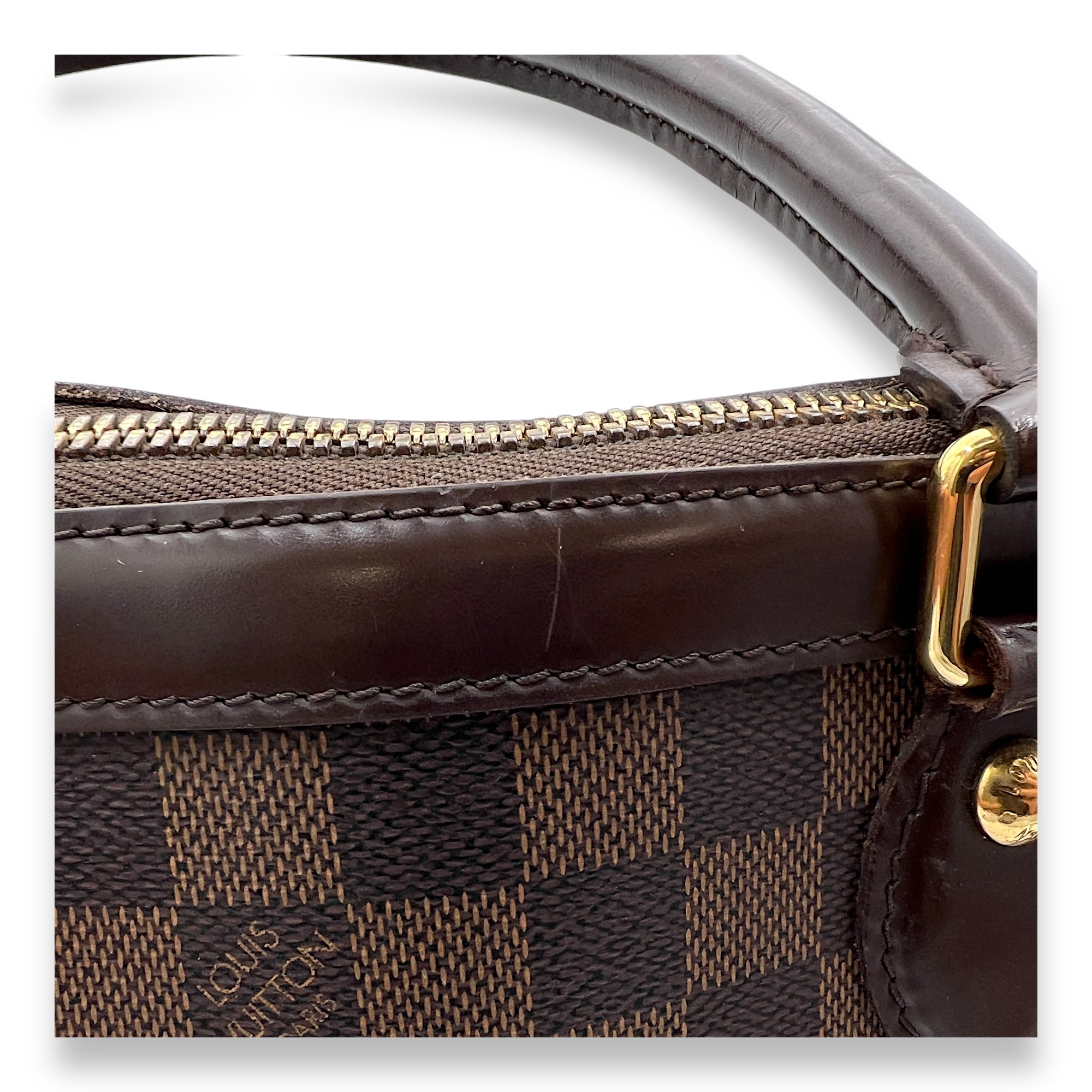 Trevi GM Damier Ebene Top Handle Bag in Coated Canvas, Gold hardware - Image 6