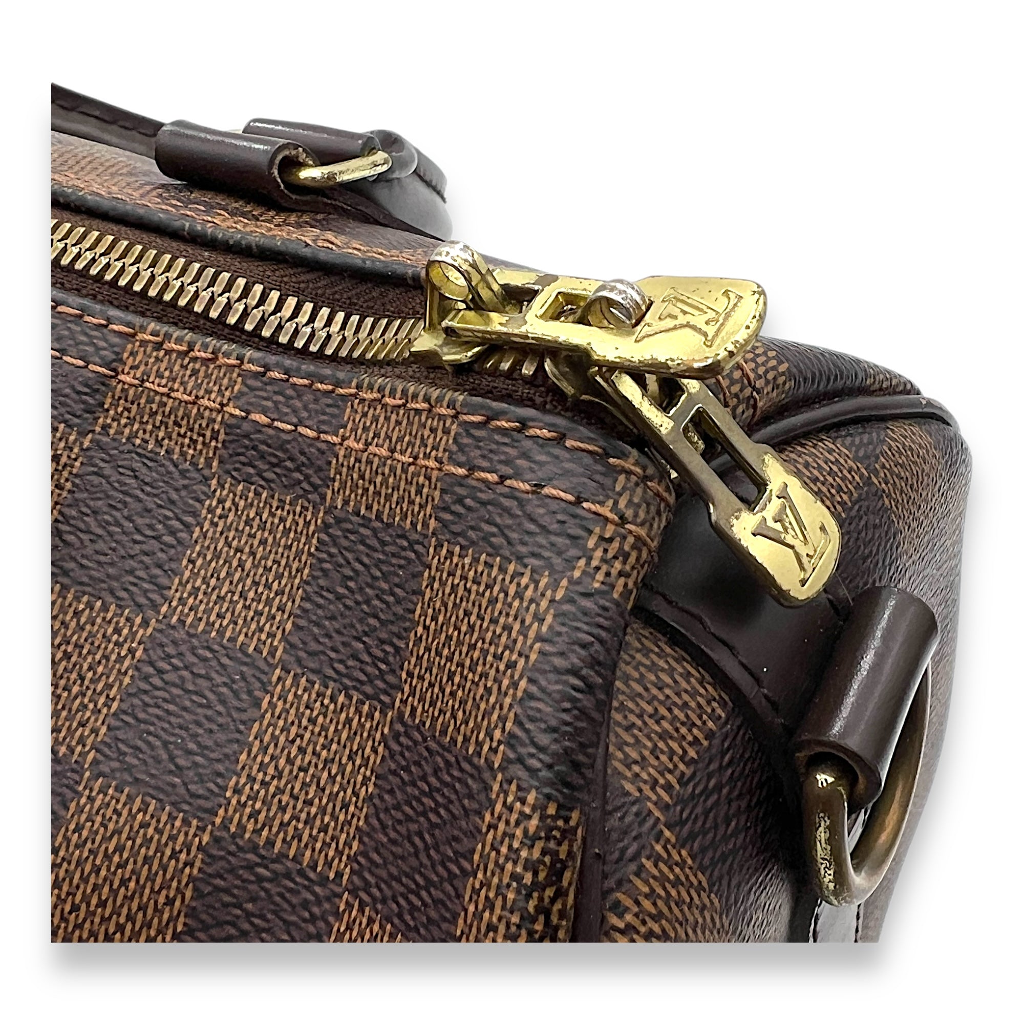 Speedy Bandouliere 30 Damier Ebene Top Handle Bag in Coated Canvas, Gold hardware - Image 6