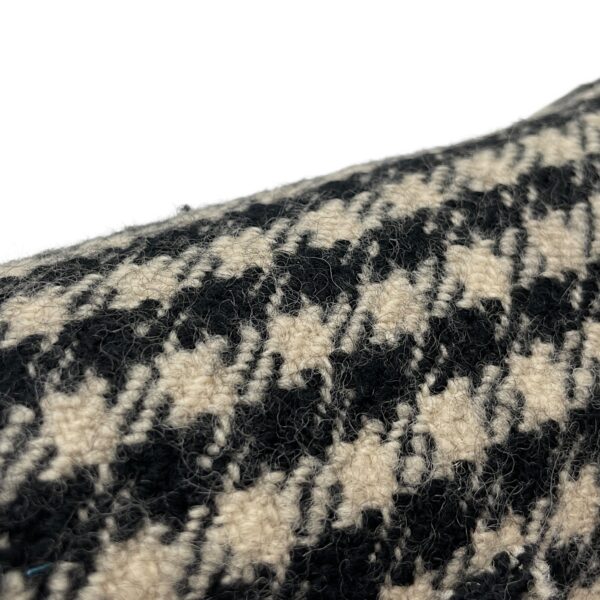 Houndstooth Baguette Black/White Shoulder Bag in Wool, Silver hardware - Image 6