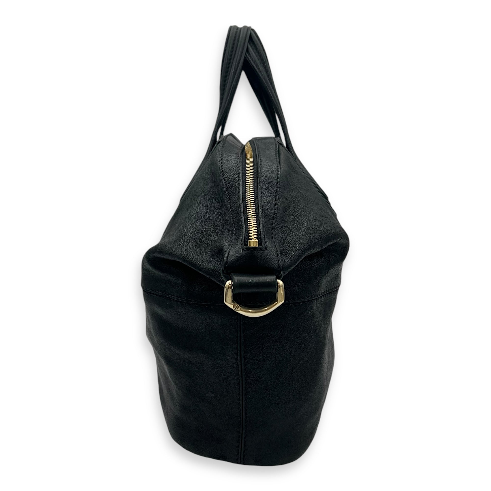 Nightingale Black Top Handle Bag in Lambskin, Gold hardware - Image 3