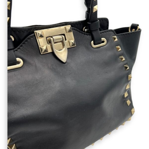 Rockstud Top handle bag in Calfskin, Silver Hardware - Image 6