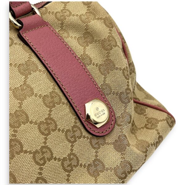 GG Boston Beige Shoulder Bag in Canvas, Gold hardware - Image 6