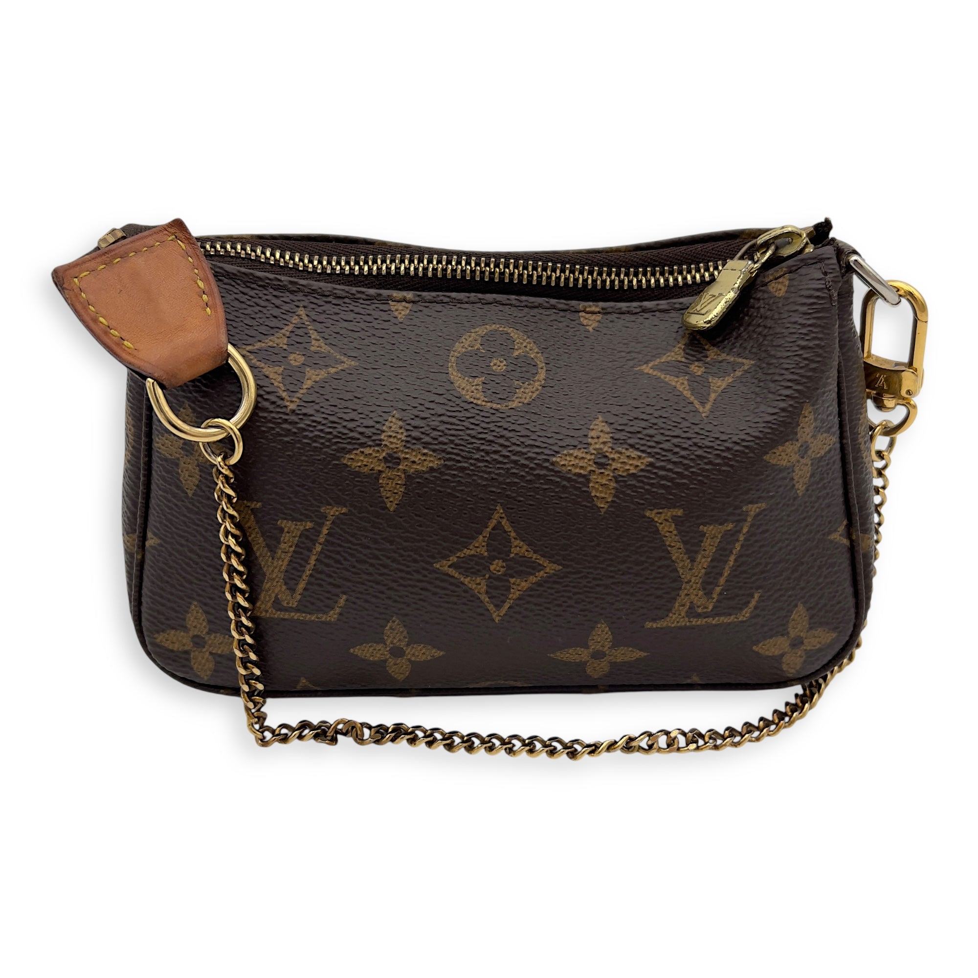 Pochette Top Handle Bag Super Mini Brown in Monogram Coated Canvas, Gold hardware - Image 6
