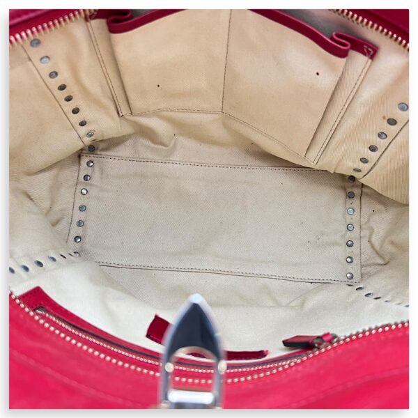 Rockstud Top Handle Bag Red in Calfskin, Gold hardware - Image 6