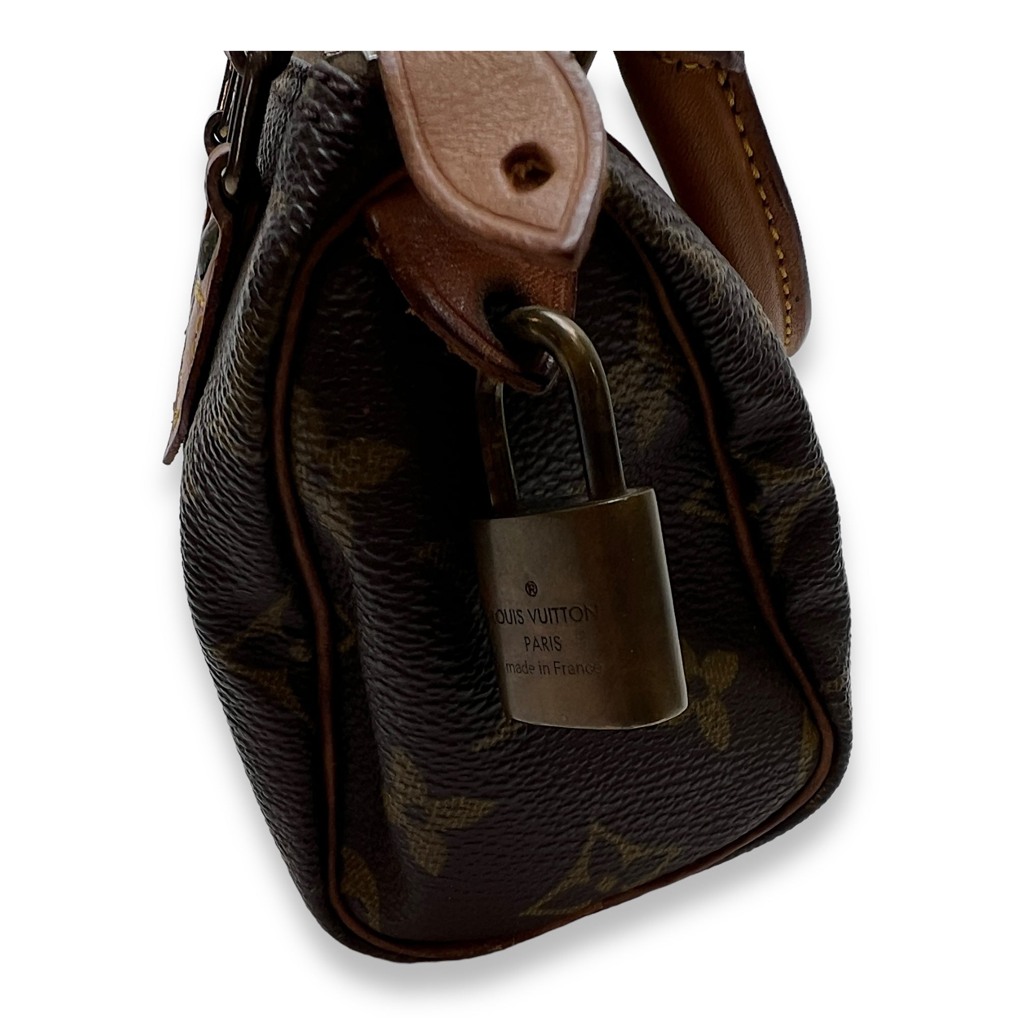 Speedy Top handle Bag Nano Brown in Monogram Coated Canvas , Gold Hardware - Image 7