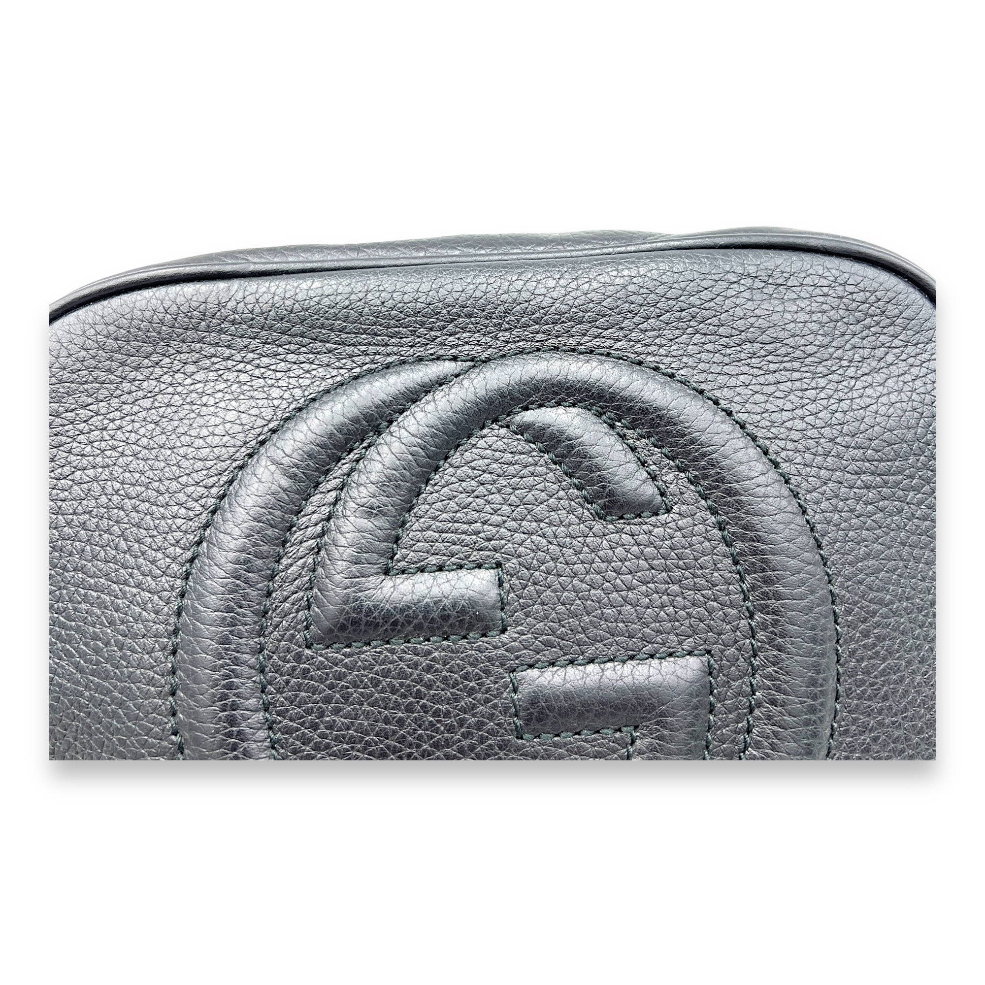 Soho Black Crossbody Bag in Calfskin, Gold hardware - Image 7