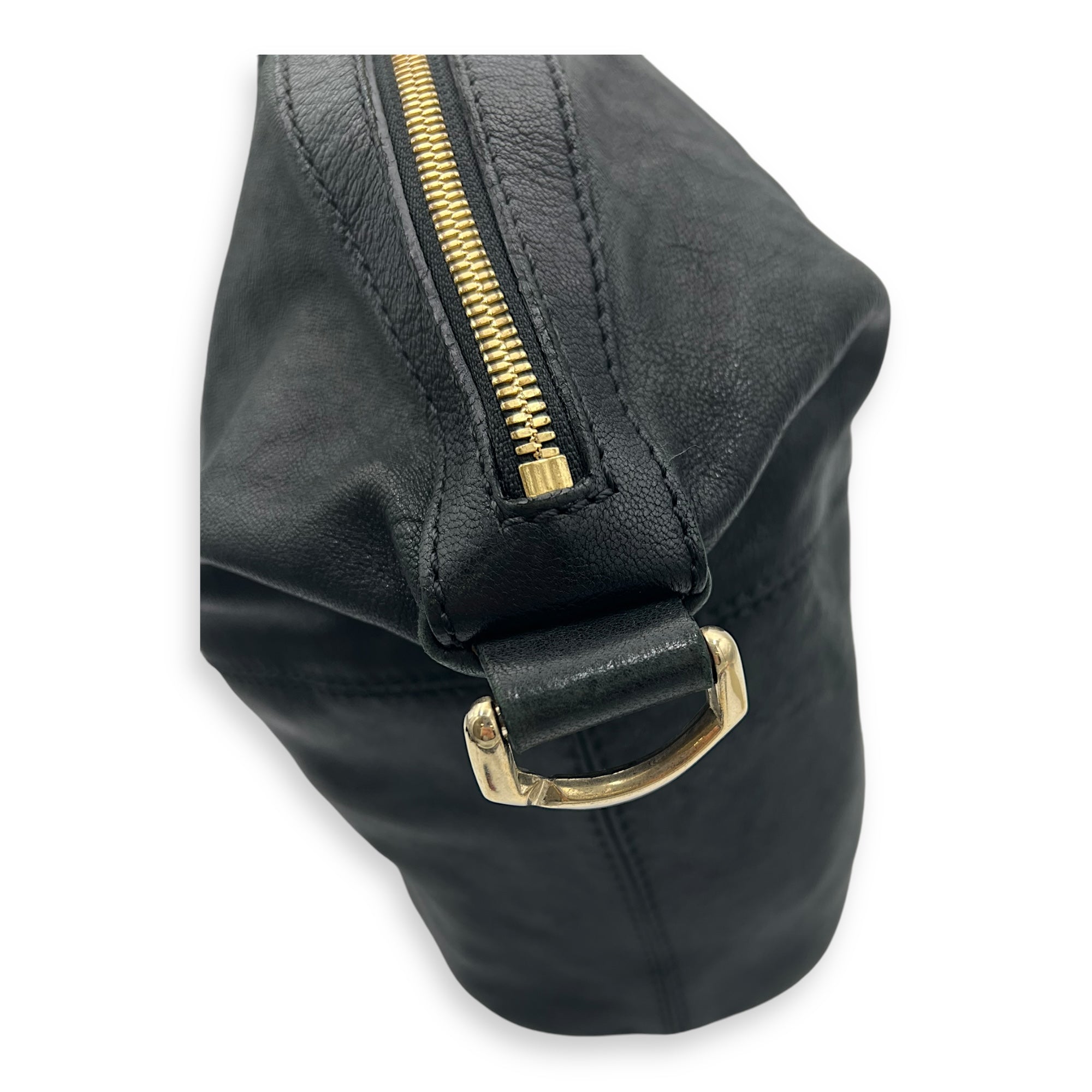 Nightingale Black Top Handle Bag in Lambskin, Gold hardware - Image 7
