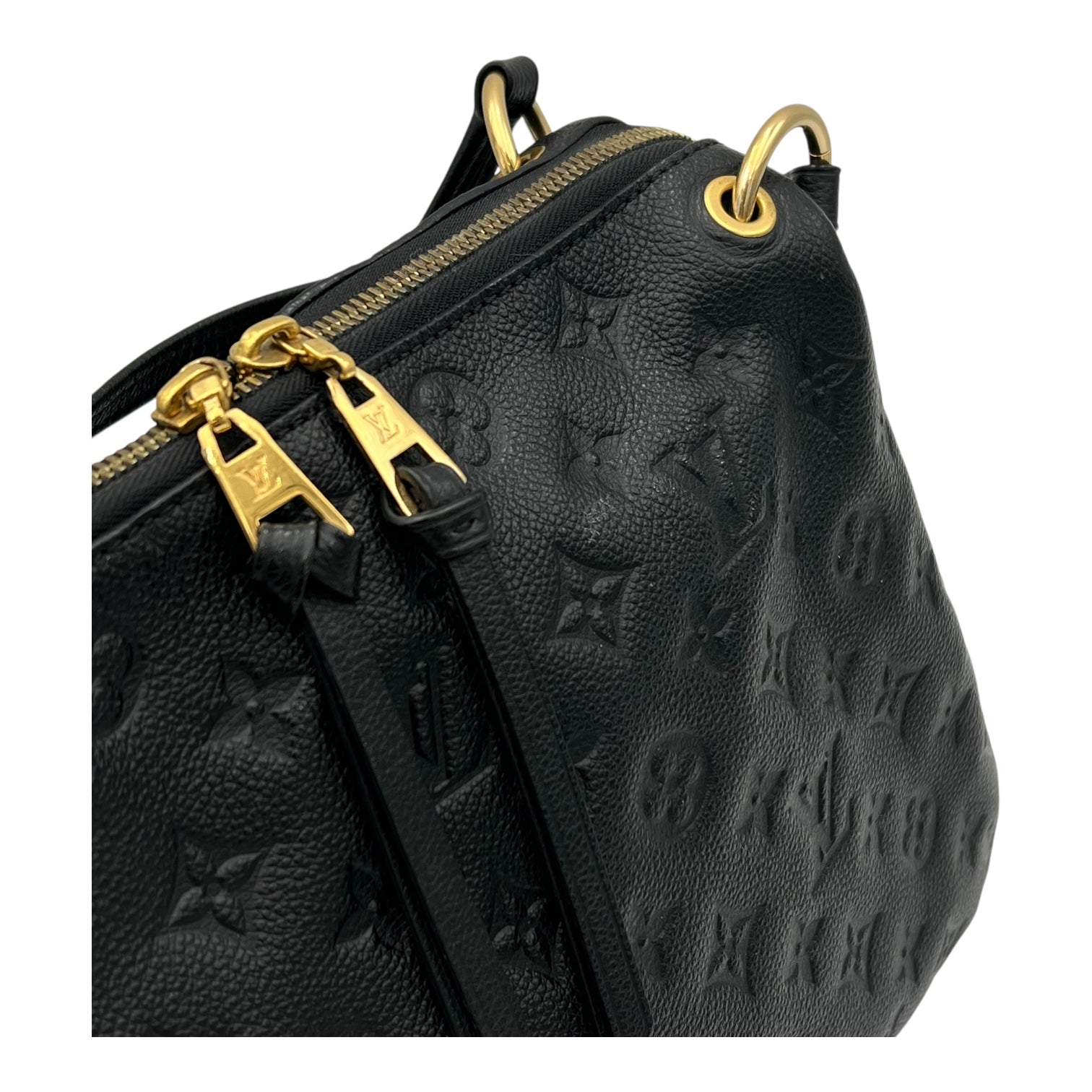 Ponthieu Black Top Handle Bag in Monogram Empreinte Leather, Gold hardware - Image 7