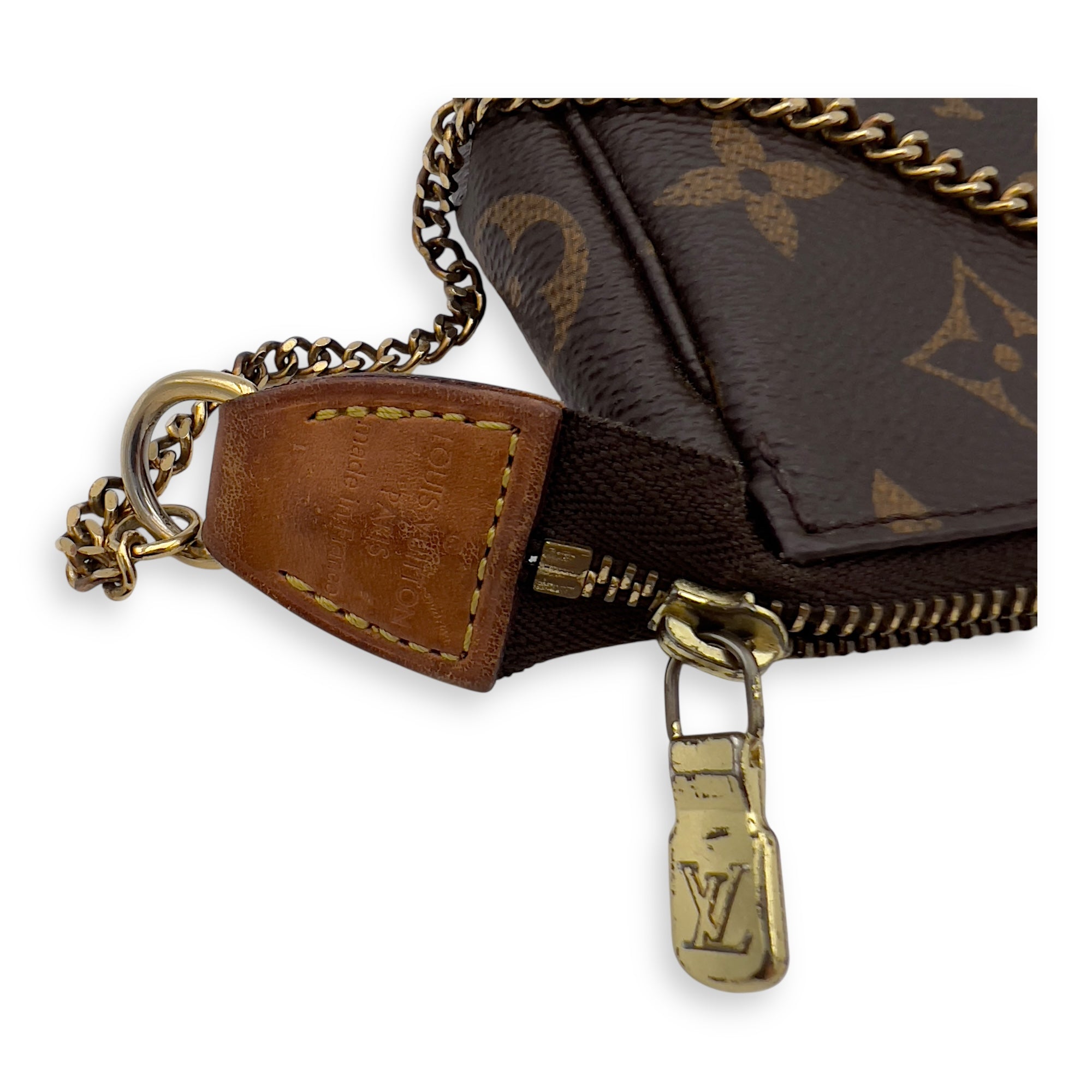 Pochette Top Handle Bag Super Mini Brown in Monogram Coated Canvas, Gold hardware - Image 7